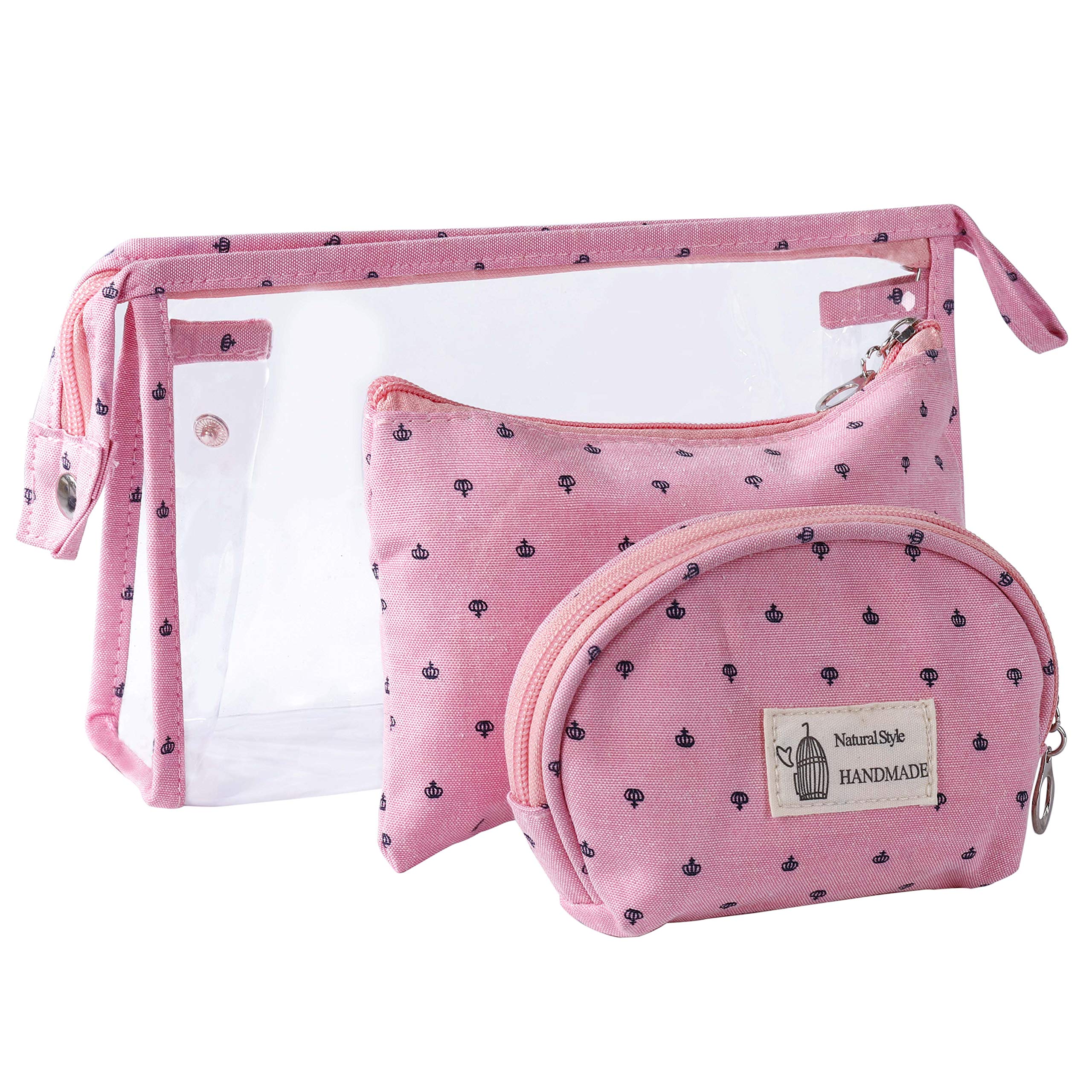 MaoXinTek Bolsas de Cosméticos Mujer Bolsa de Maquillaje de Tocador Transparente para Viajes, 3PCS Estuche Organizador de Belleza de Plástico Impermeable para Vacaciones