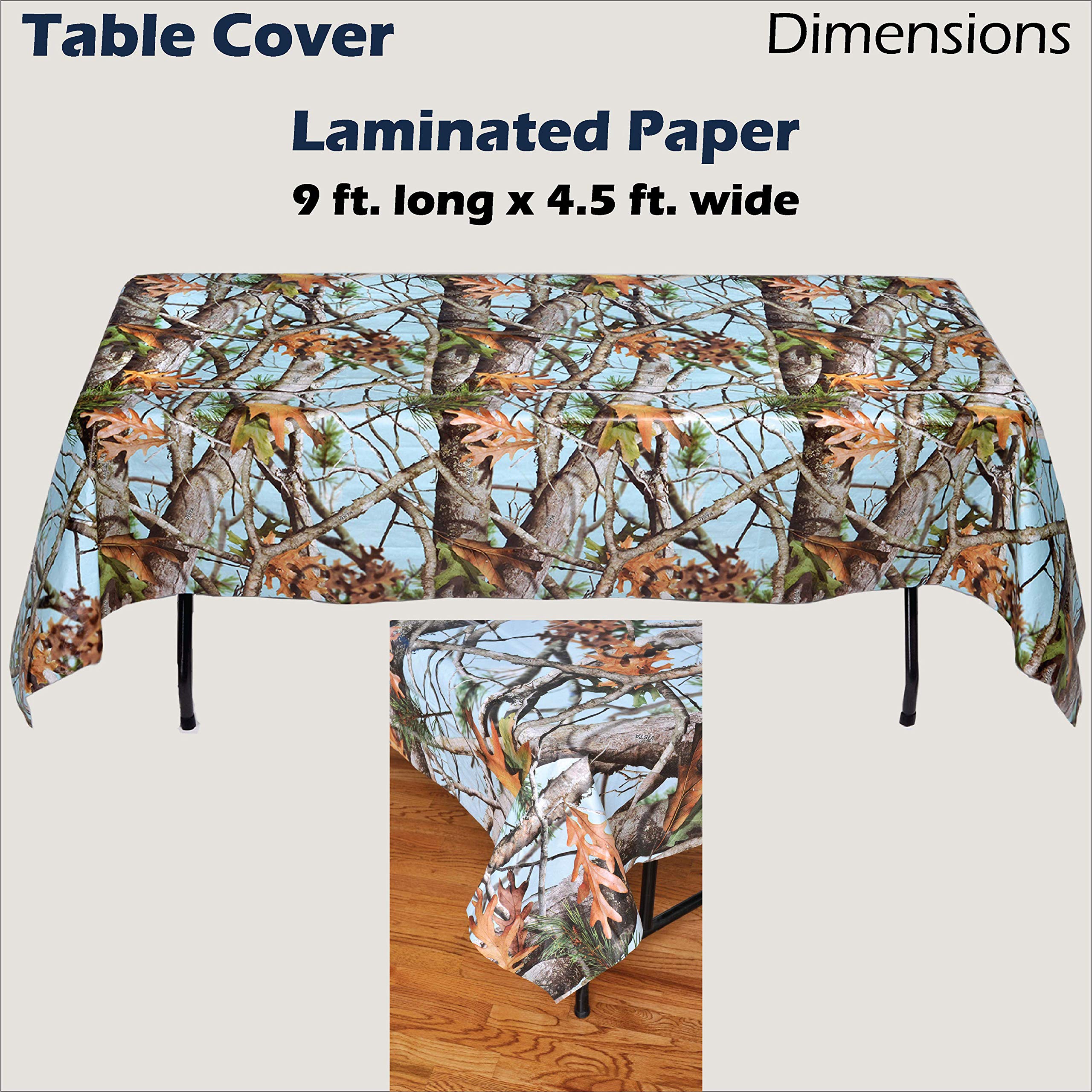 Havercamp Baby Blue Camo Table Covers (2 Pack) - 54" X 108" Paper Tablecloths | Water & Tear Resistant For Parties