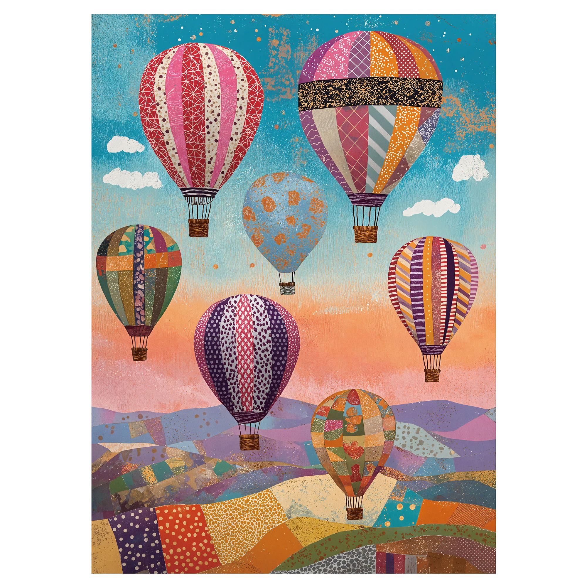 Graphinee 1000 Pieces Jigsaw Puzzles for Adults, Hot Air Balloon Puzzles, Unique Shape Puzzles for Family Friends Challenging Games