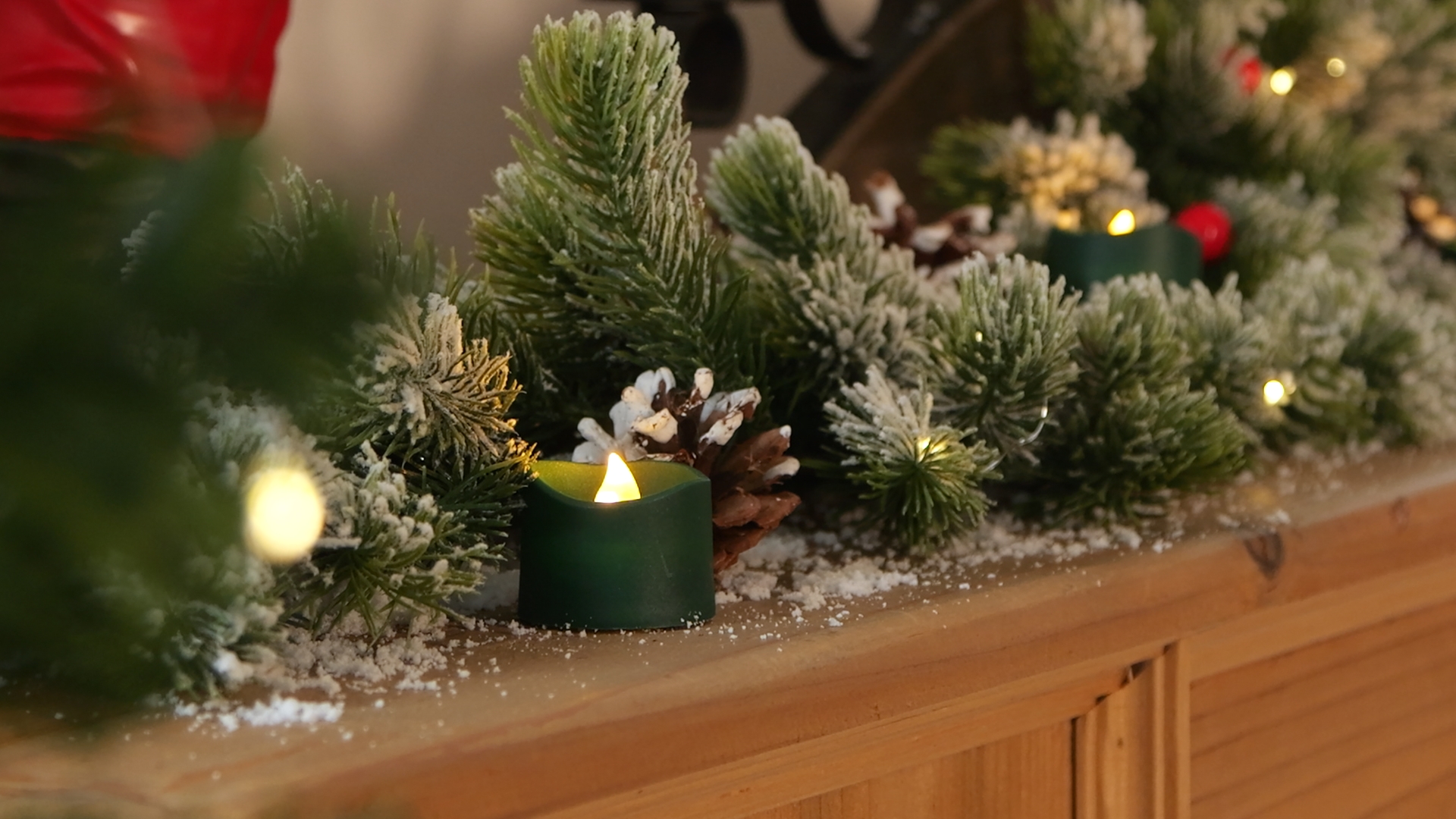 Image of Homemory 12-Pack Green Flameless Battery Tea Light Candles, 200+ Hours