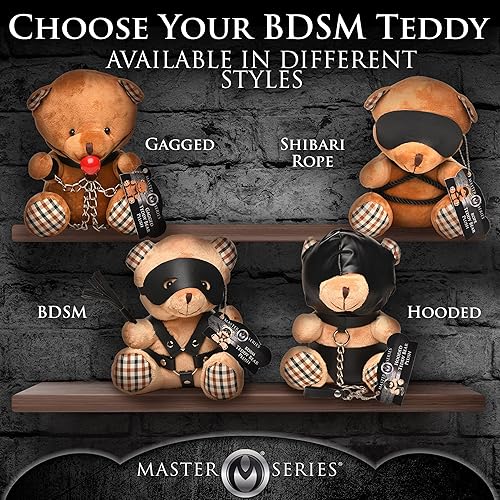 Miniatura 7 de MASTER SERIES Oso BDSM para hombres, mujeres y parejas. Suave oso de peluche con temática BDSM M. Regalo lindo y sexy. 1 pieza, beige y negro.