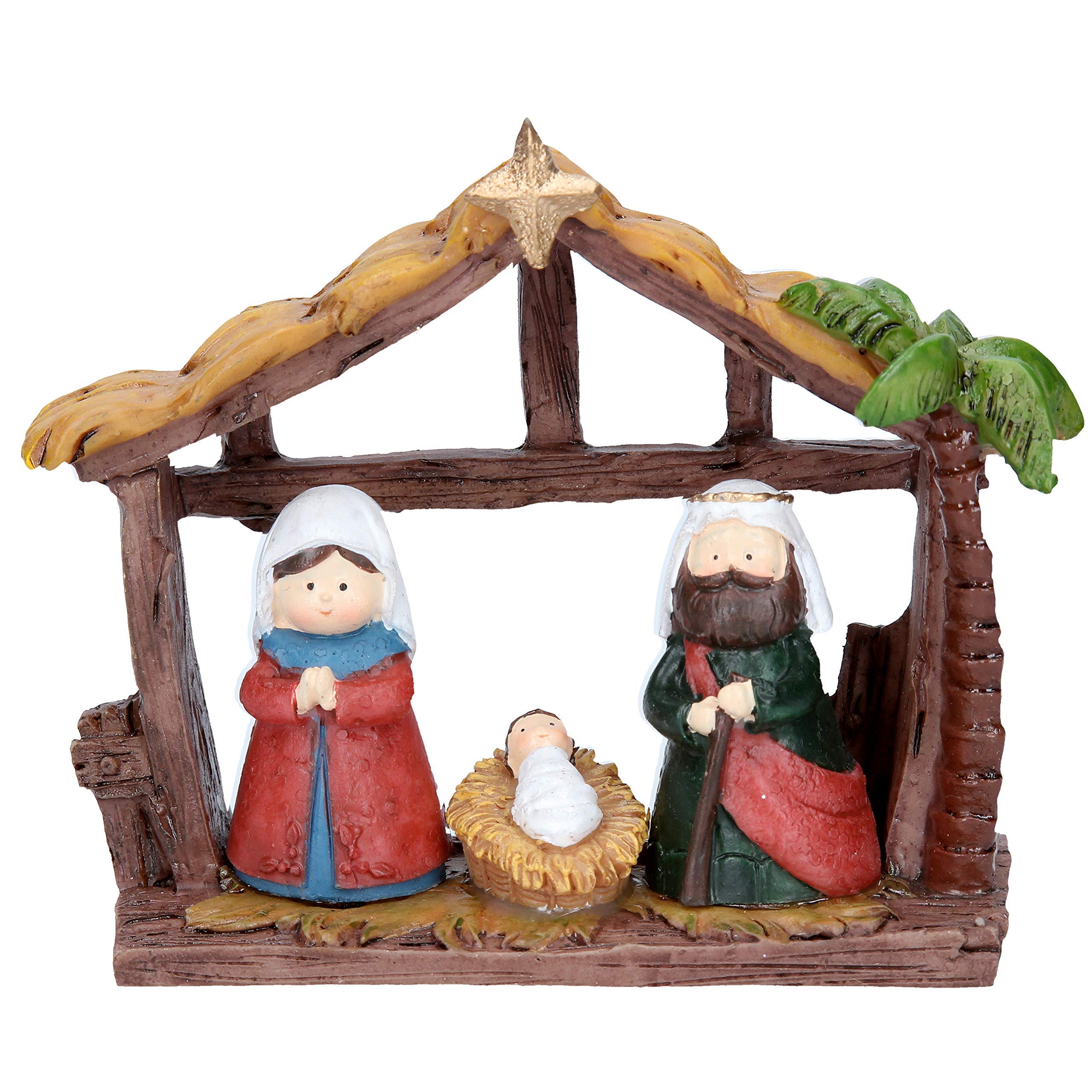 Gisela Graham Multicolor Resin Children Nativity House Ornament