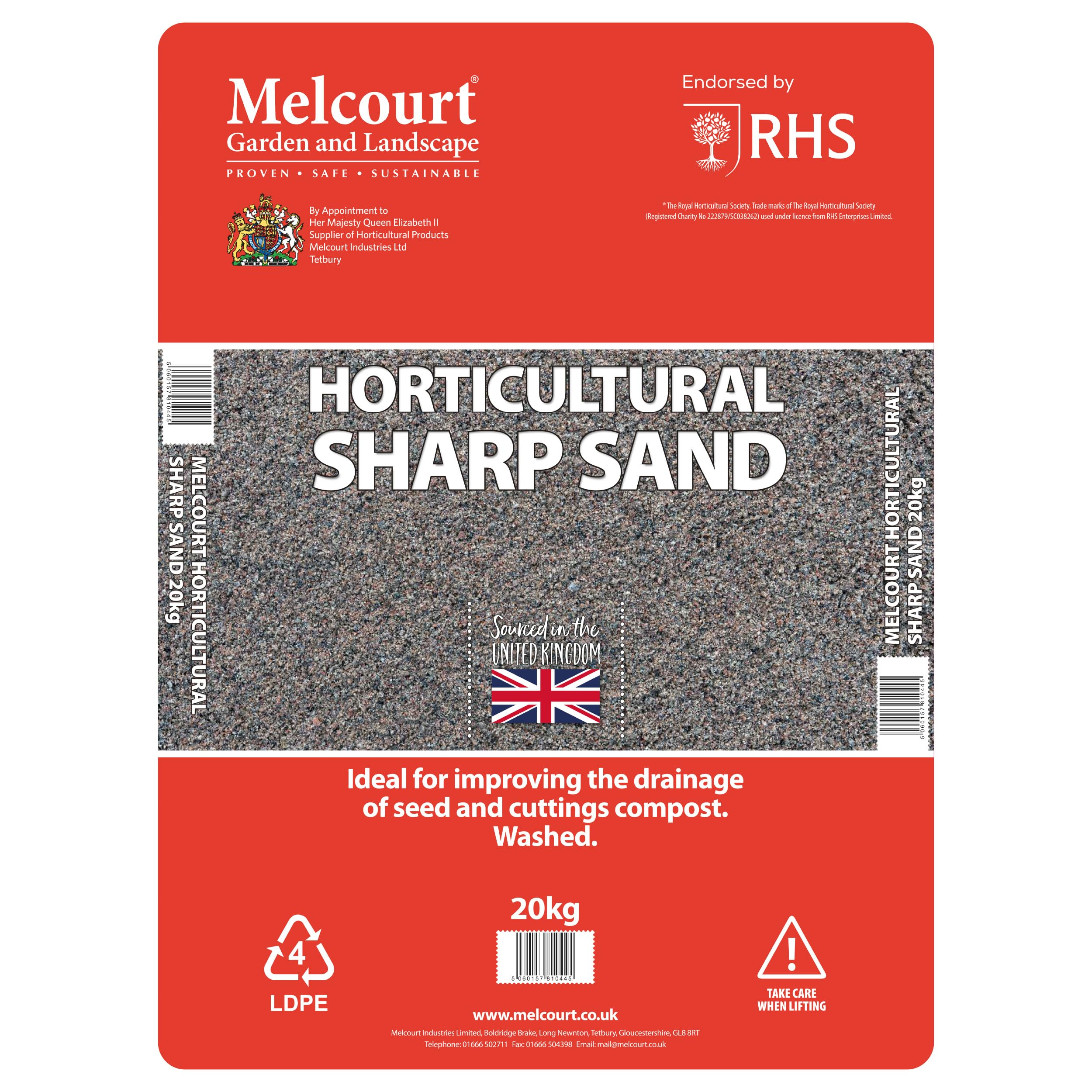 Melcourt Horticultural Sharp Sand | 20kg Bag | Land Based Washed Sand