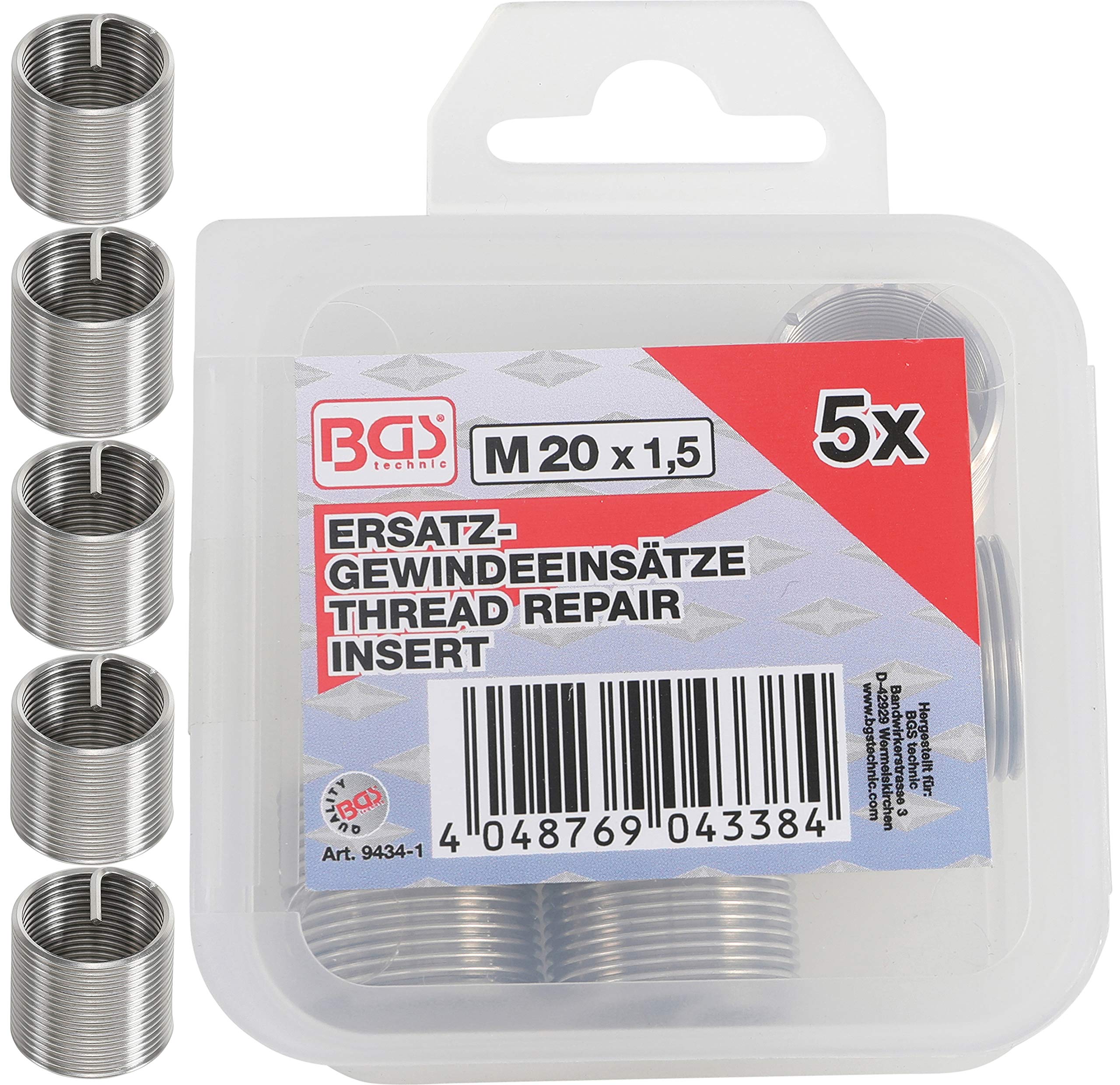 BGS 9434-1 | Inserti filettati di ricambio | M20 x 1,5 mm | 5 pz.