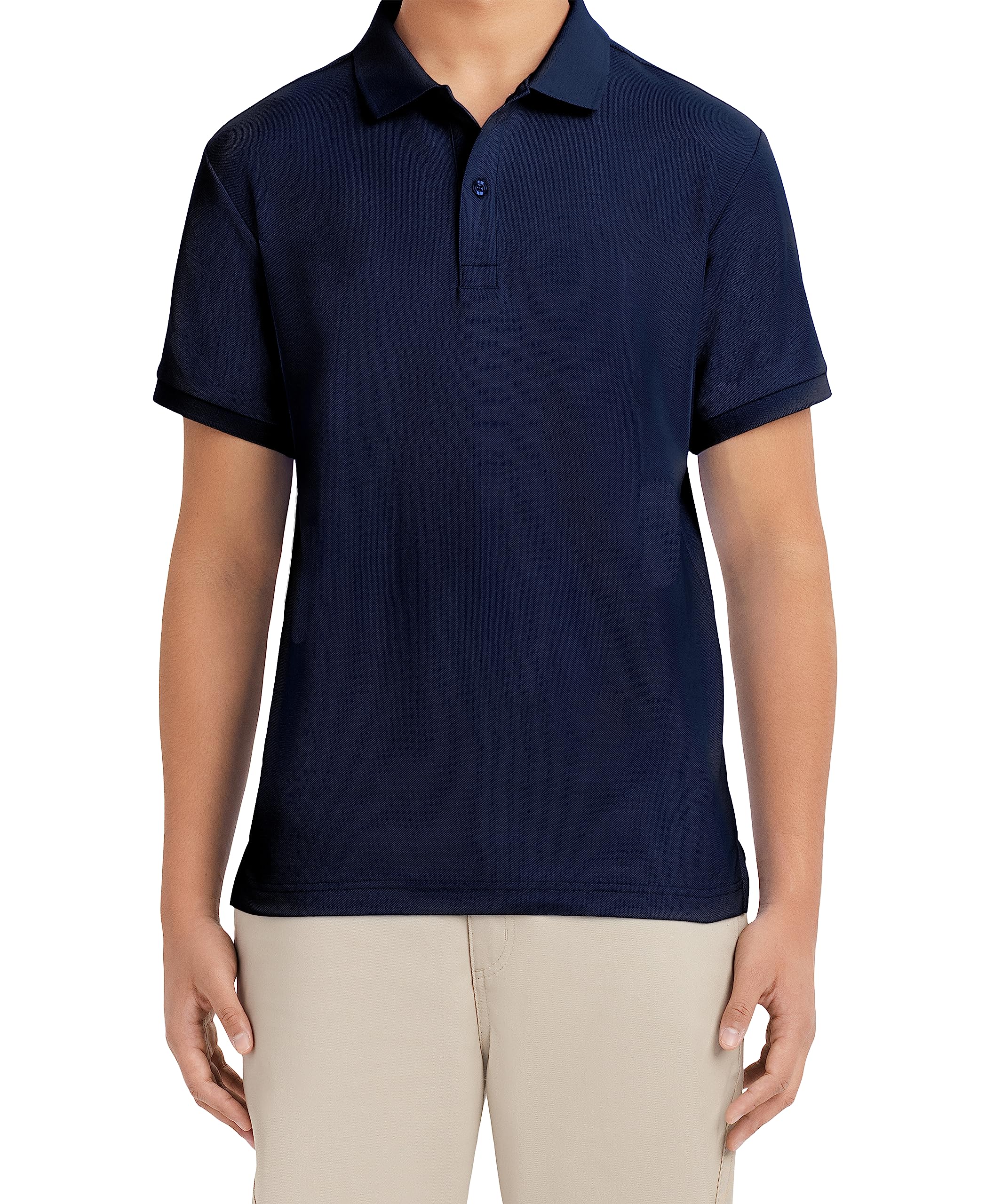Nautica Men's Short Sleeve Uniform Stretch Polo Shirt, Navy, Medium 36/37
