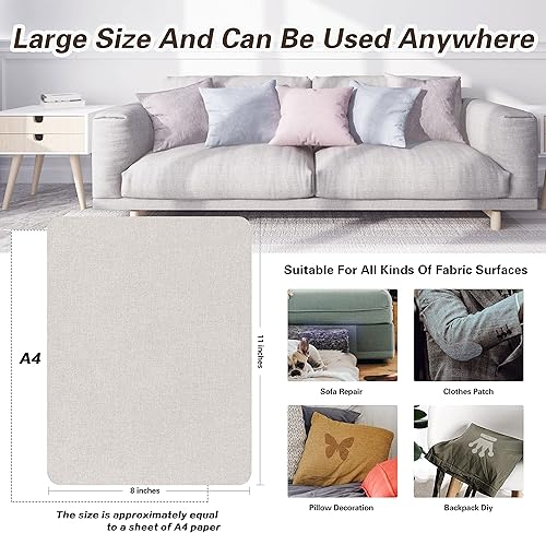 Miniatura 4 de KING MOUNTAIN Parches de reparación de lino fino, parches de tela de lino autoadhesivos, 8 x 11 pulgadas, 2 unidades, multicolor, se pueden utilizar