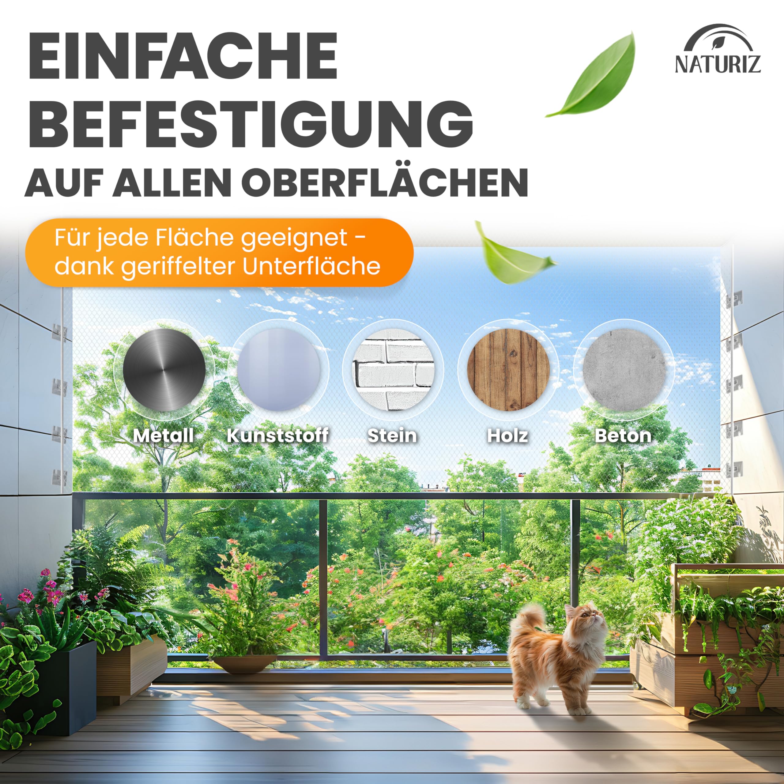 Naturiz® Ganci Adesivi da Esterno Resistenti alle intemperie - Set da 25/50/70 - per Fissare reti per Gatti Senza forare - con Colla siliconica (70 Ganci)