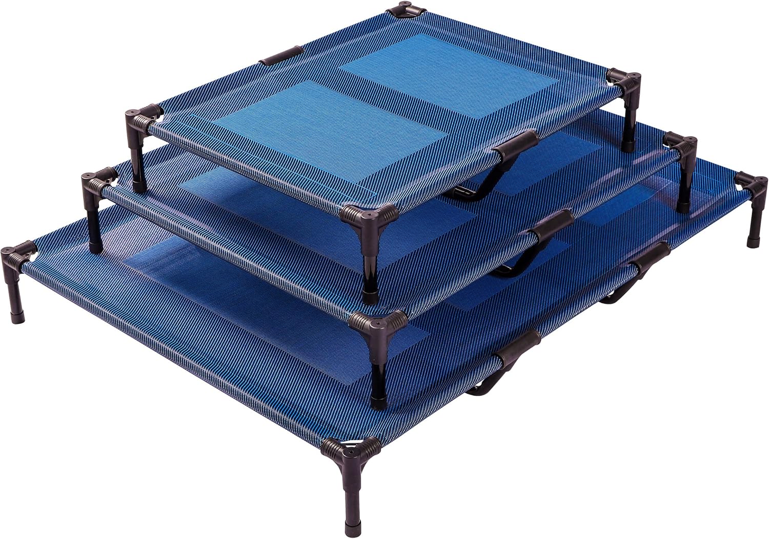 Elevated Dogs Bed Portable Raised Pet Cot Outdoor Indoor Waterproof Cooling mat Washable Mesh Non-Slip Feet Medium Large Extra Large (Large, Navy Blue)