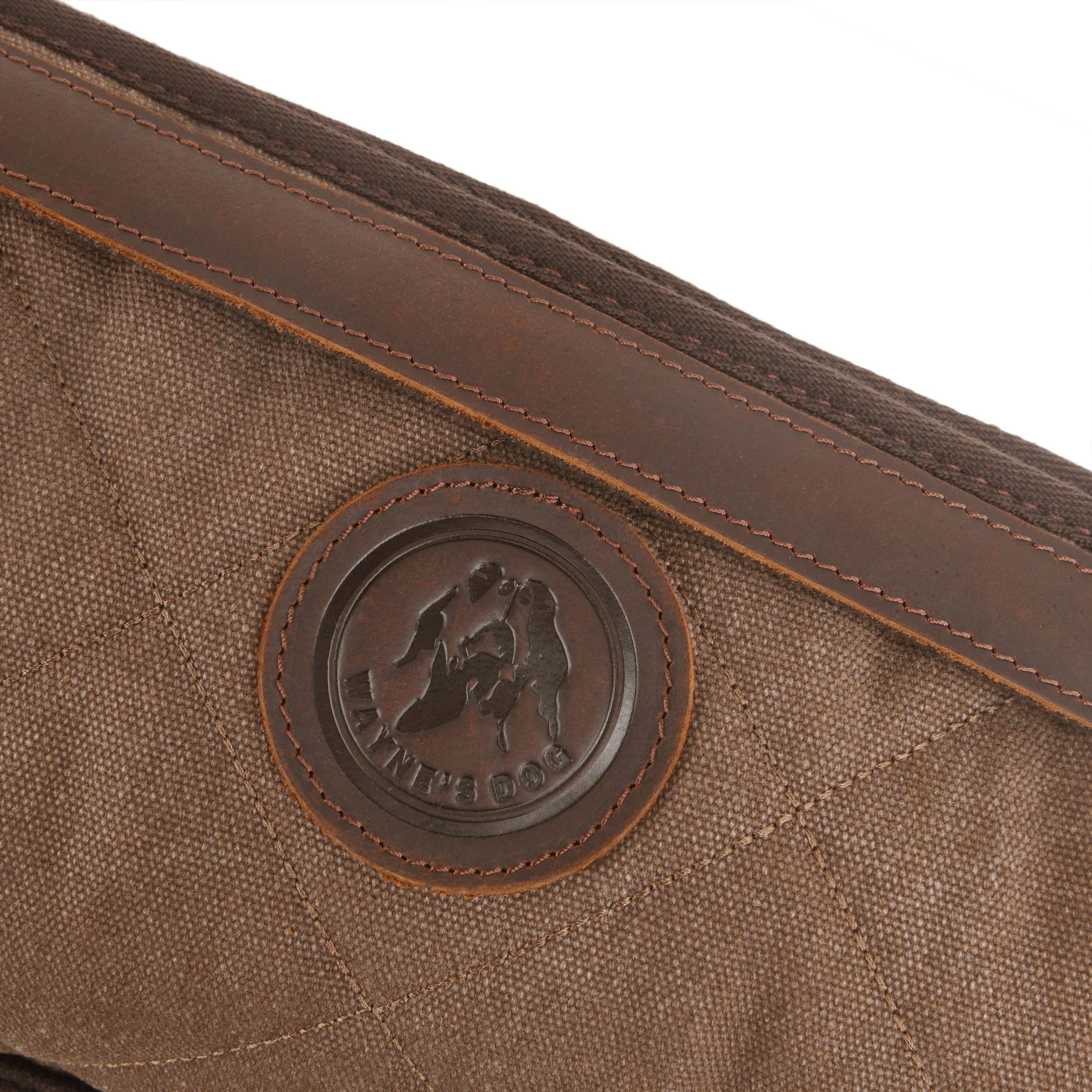 WAYNE'S DOG 104/140 cm weiche Gewehrtasche für Gewehre & Flinten mit Zielfernrohr, Canvas+Leder Bestickt, für Repetierer & Kippläufer