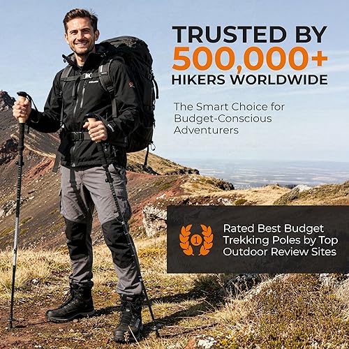 Miniatura 7 de Trekology Trek-Z - Bastones de senderismo y trekking plegables - Soporte de equilibrio para personas mayores, mujeres y hombres, 2 unidades por set