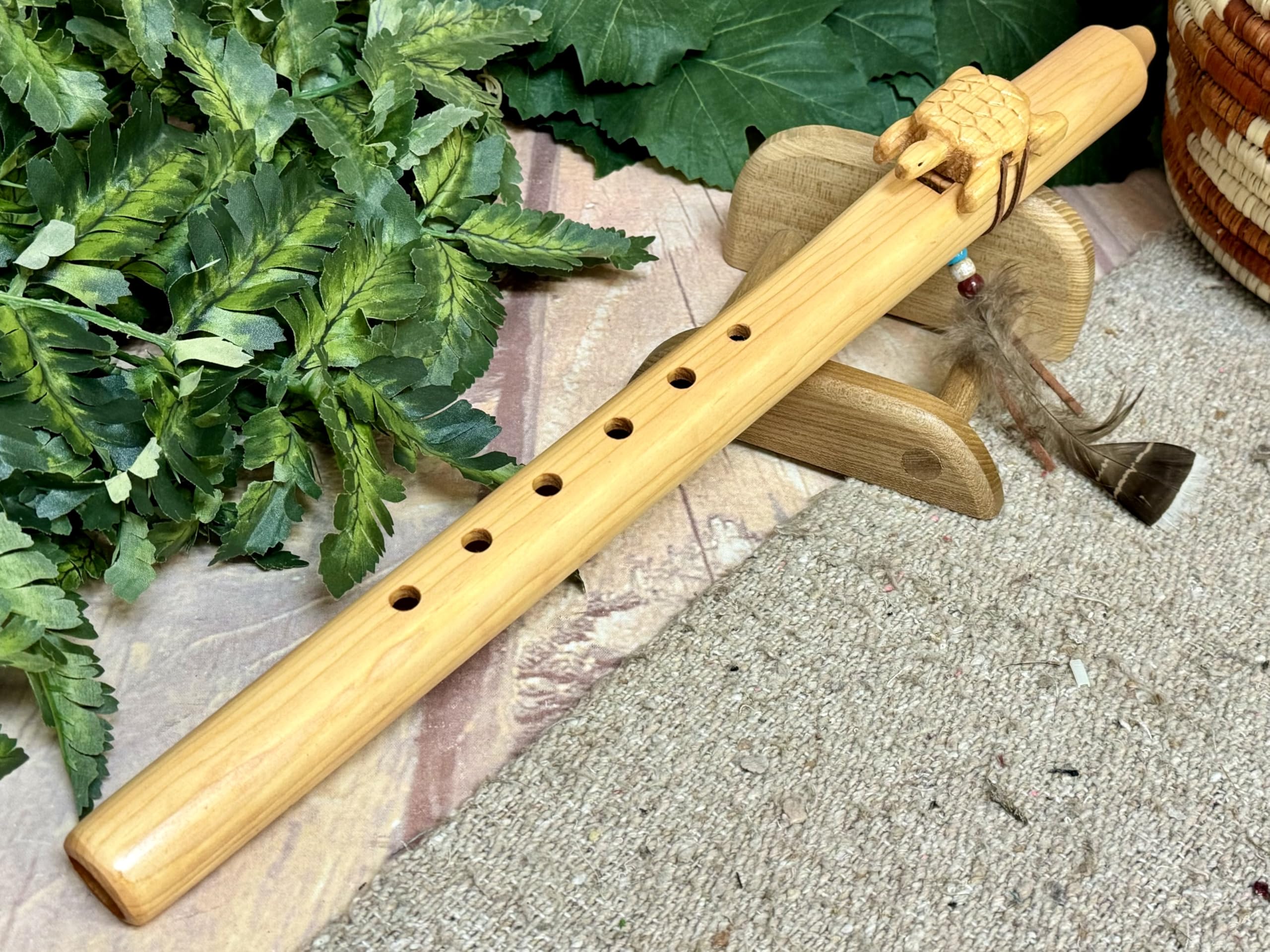 Native American Flute Pack -Natural Turtle & Bag
