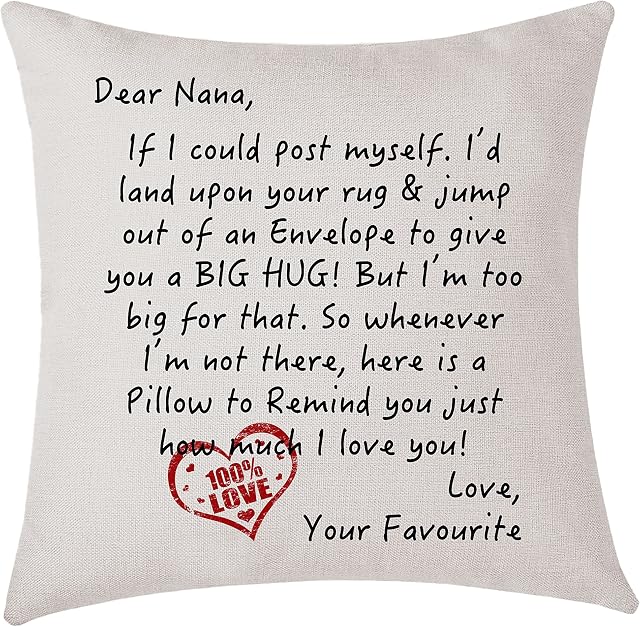 Nanny Gifts from Granddaughter Grandson Cushion Cover Throw Pillow Cover Pillowcase Gifts for Grandmother Grandma Nana from Grandchild Lovely Gifts for Nana On Birthday Christmas Mother's Day (Nana)