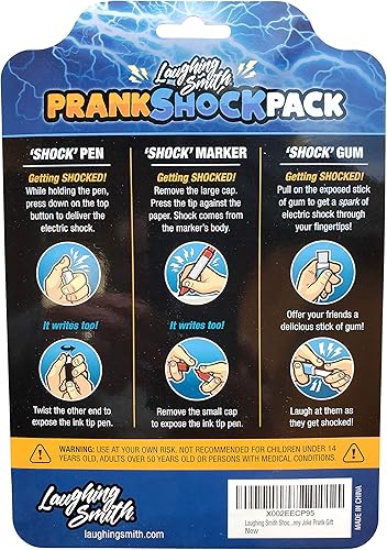 Miniatura 2 de Laughing Smith Kit de broma impactante, 1 bolígrafo de choque, 2 marcadores de choque y 1 chicle de choque, engaña a tus amigos y familiares,