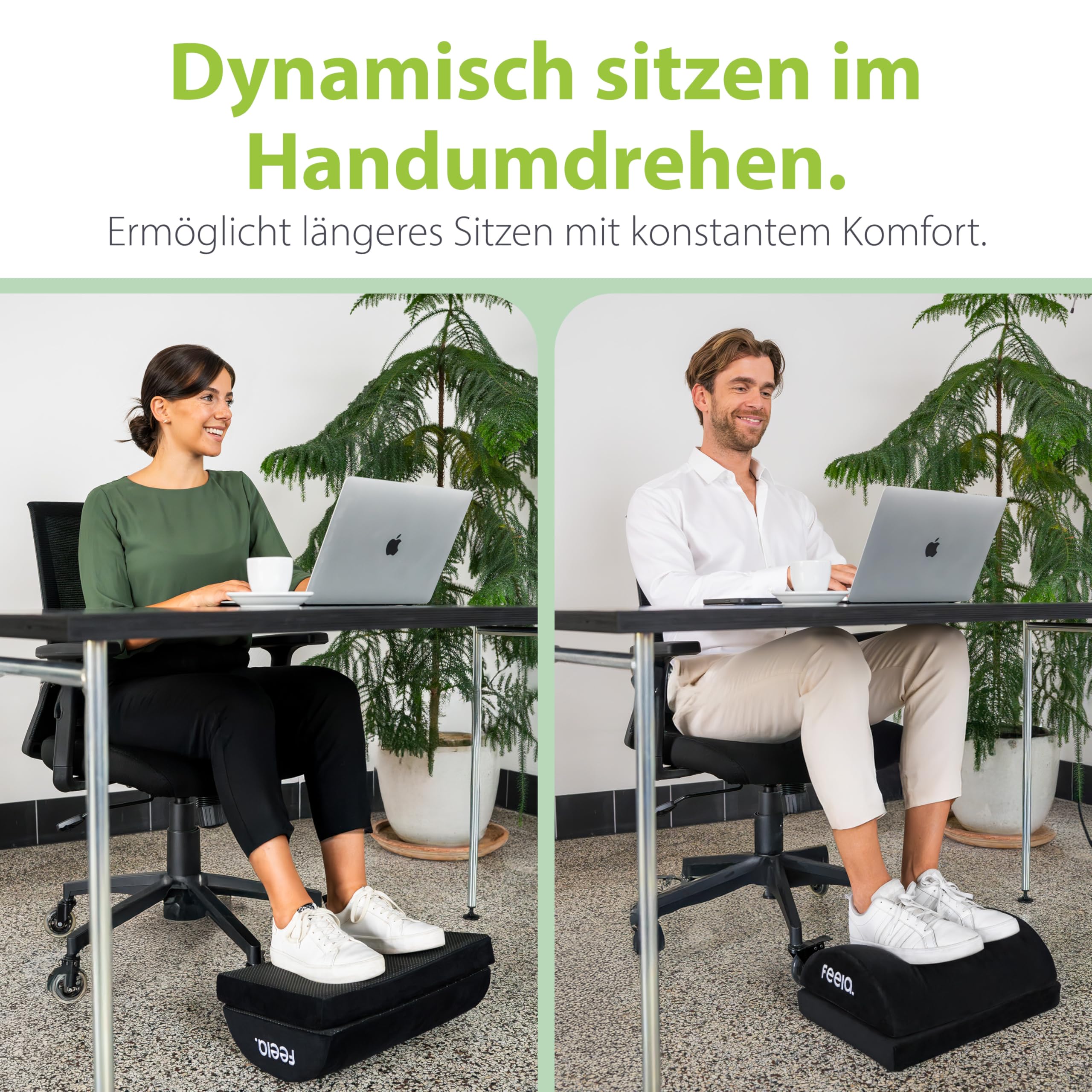 feela. Podnóżek na biurko [zwycięzca porównania] - ergonomiczny z wysokiej jakości rdzeniem z pianki i wbudowaną kieszenią grzewczą