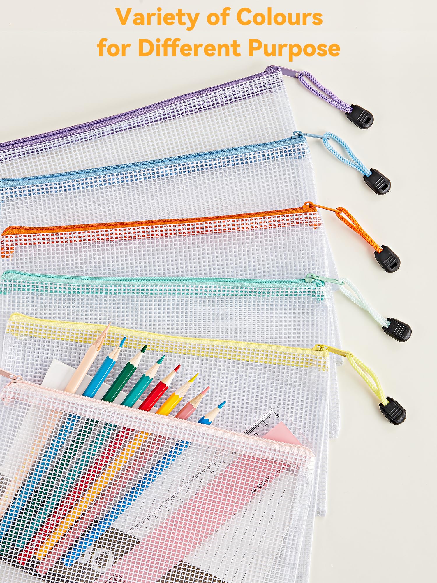 HEETA Portfele z zamkiem błyskawicznym A5, wodoodporne plastikowe foldery na zamek błyskawiczny z bezpiecznymi zamkami błyskawicznymi, wielofunkcyjne, do podróży, szkoły, gier planszowych, puzzli