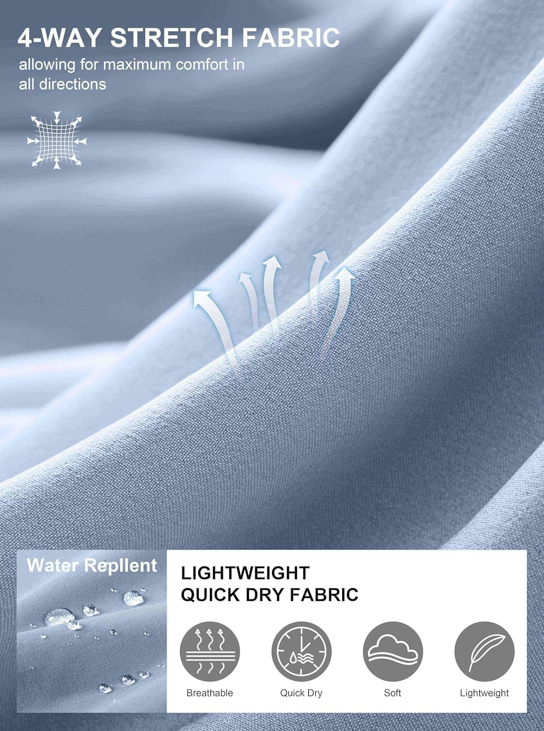 G Gradual Men's Casual Shorts 9" Lightweight Golf Shorts for Men Stretch with 3 Pockets Quick Dry Breathable Work Shorts - Image 4