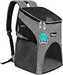 PetAmi Small Dogs and Cat Backpack Carrier, Airline Approved Pet Backpack Carrier, Ventilated, Safety Strap, Buckle Support Designed for Hiking Travel Camping Outdoor, Max 18 lbs (Gray)