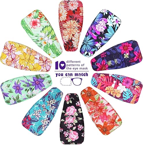 Miniatura 7 de Sosation 10 parches oculares para adultos ojo derecho izquierdo, parche ocular para gafas, estilos mixtos