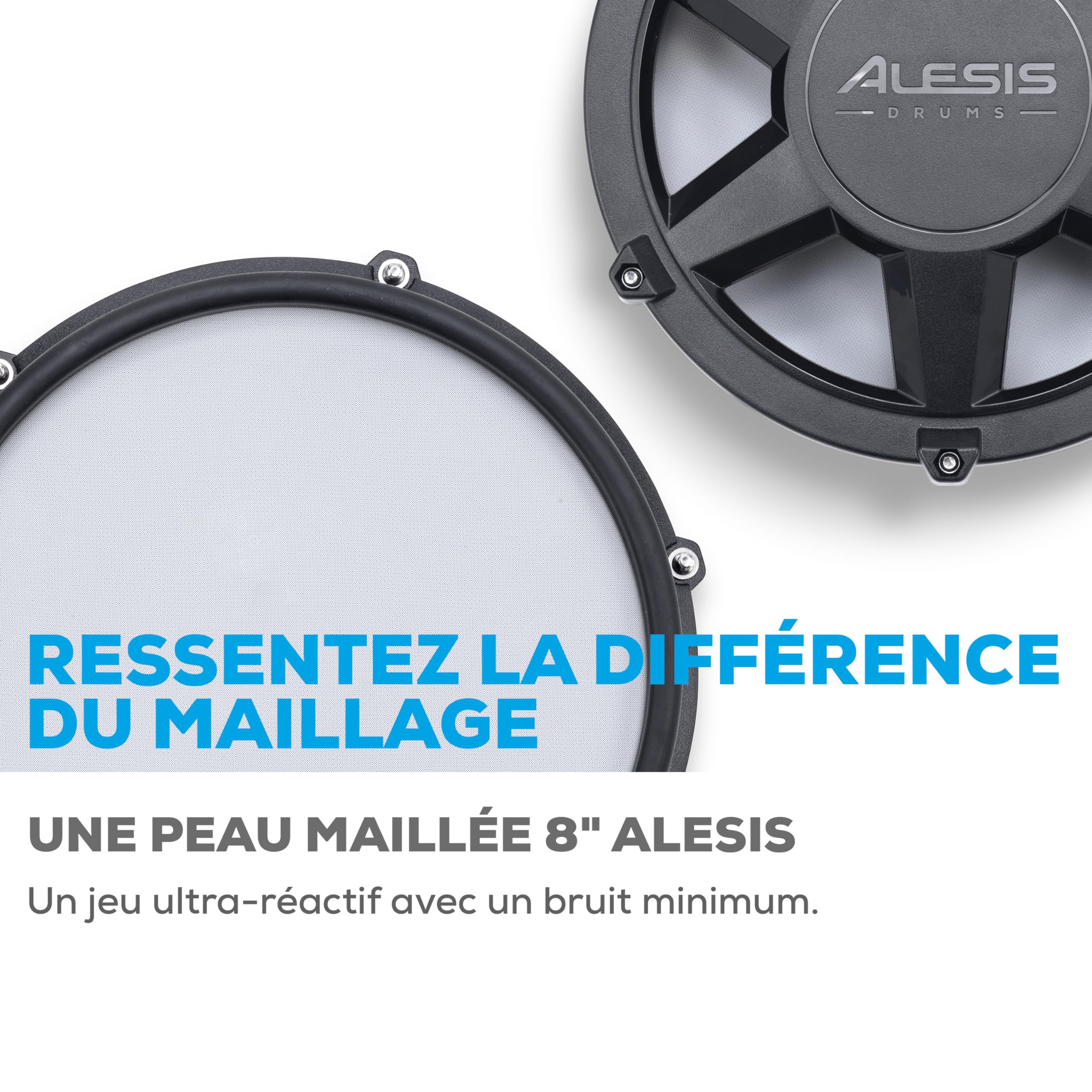 Alesis Nitro Max Kit Batterie Électronique de 10 pièces avec Pads en Maille Silencieuse, Caisse Claire 10" Dual Zone, Bluetooth, 440+ Sons Authentiques, Drumeo, USB MIDI, Pédale de Kick