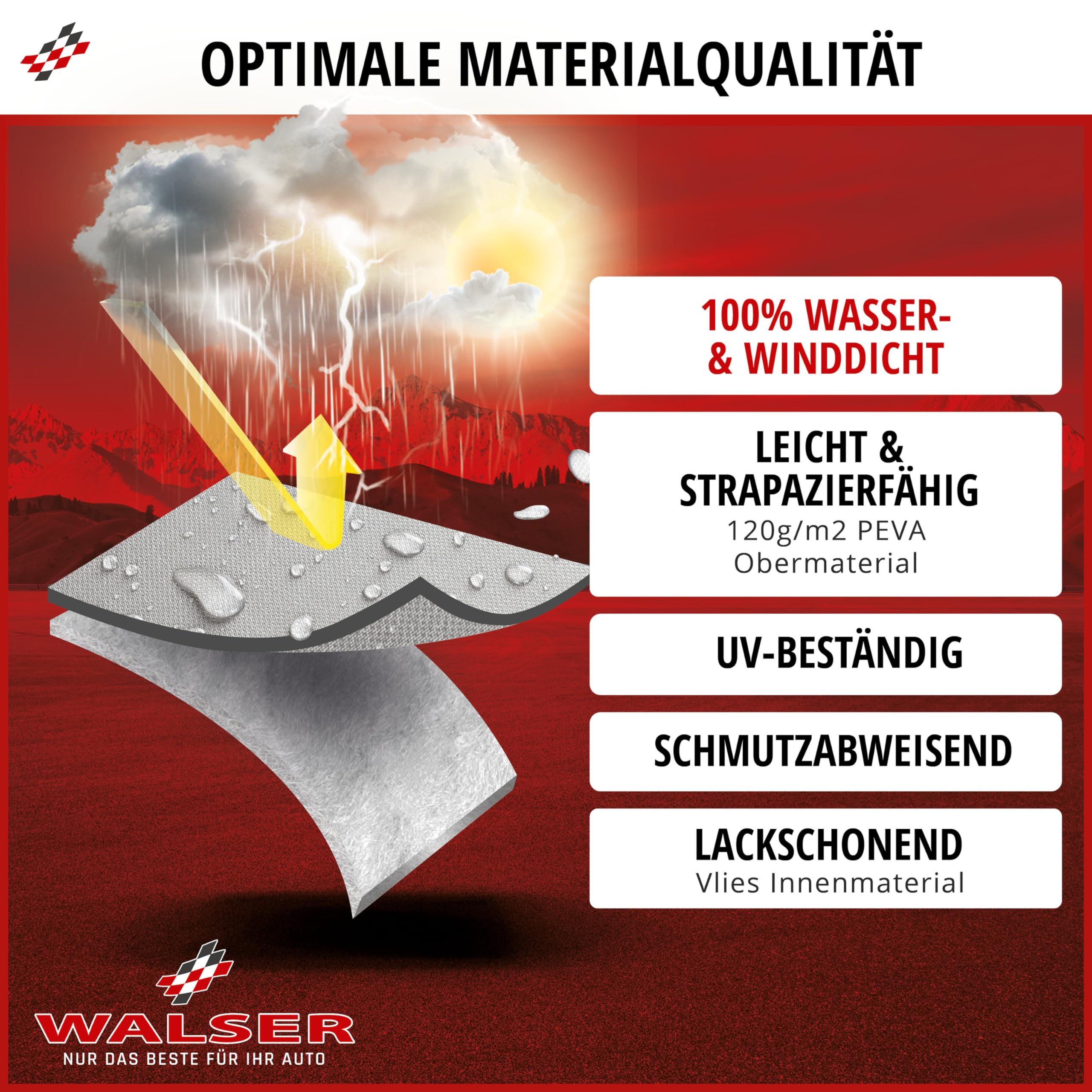 WALSER Plandeka samochodowa All Weather Basic wodoszczelna odporna na warunki atmosferyczne