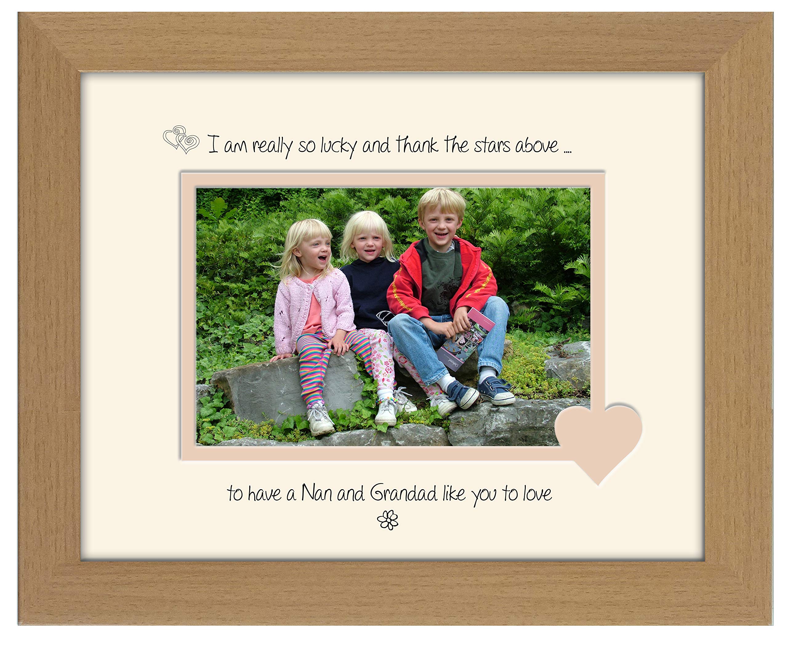 Photos In A Word Oak Finish Frame Cream Mount Beige Inside Nan And Grandad Photo Frame Thank The Stars Above Double Mounted Quality Gift 816F (Oak Finish Frame Cream Mount Beige Inside)