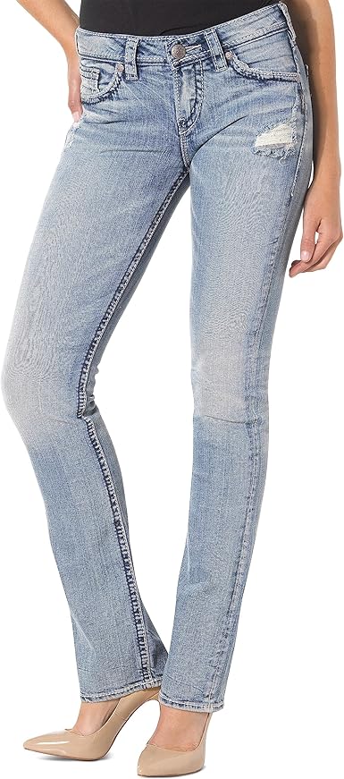 Silver Jeans Co. Women's Suki Mid Rise Slim Bootcut Jeans