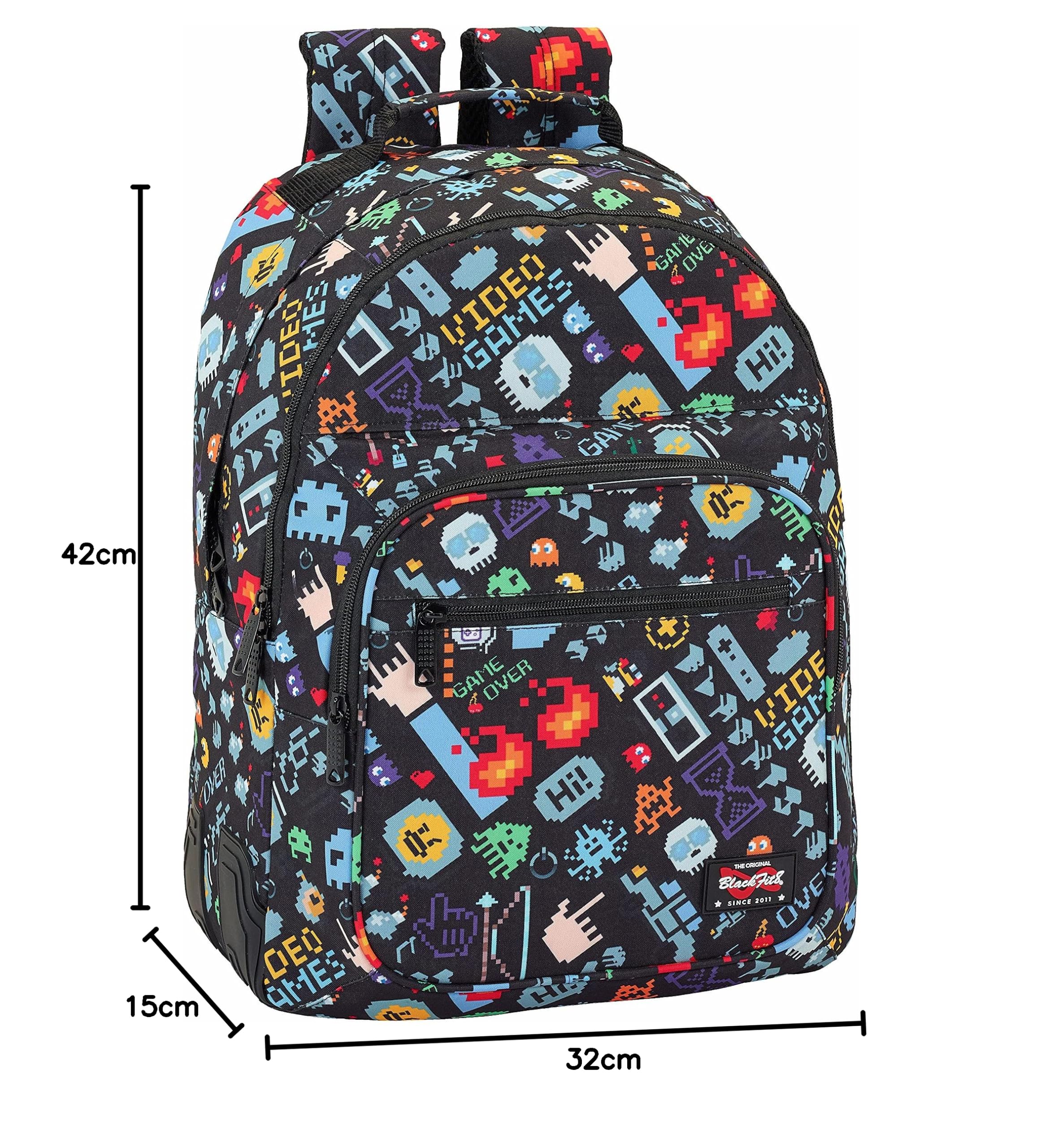 Safta Mochila Escolar Blackfit8 "Bit" Oficial 320x150x420mm