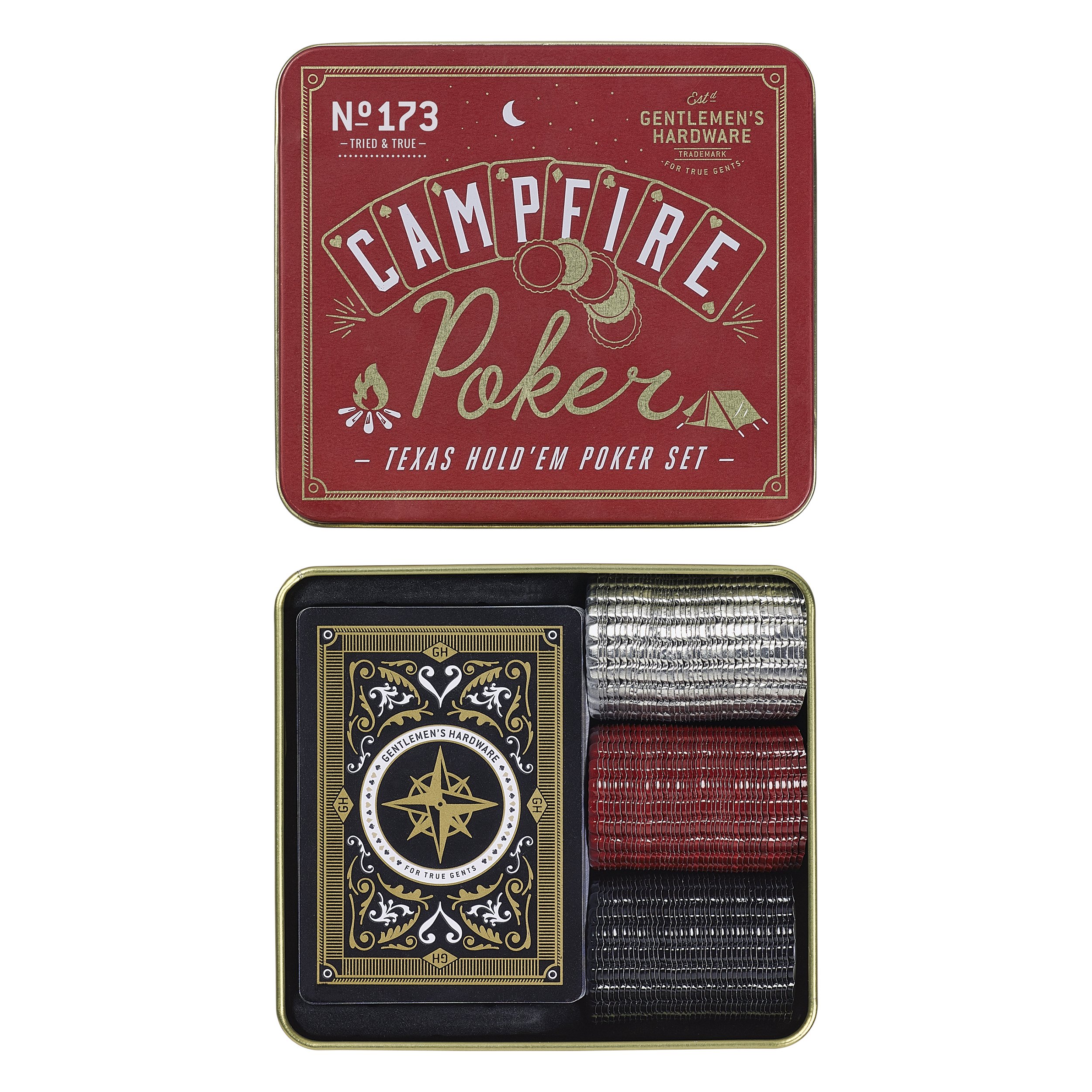 Gentlemen's Hardware GEN173 kempingowy podróżny poker, czarny, 1 ea