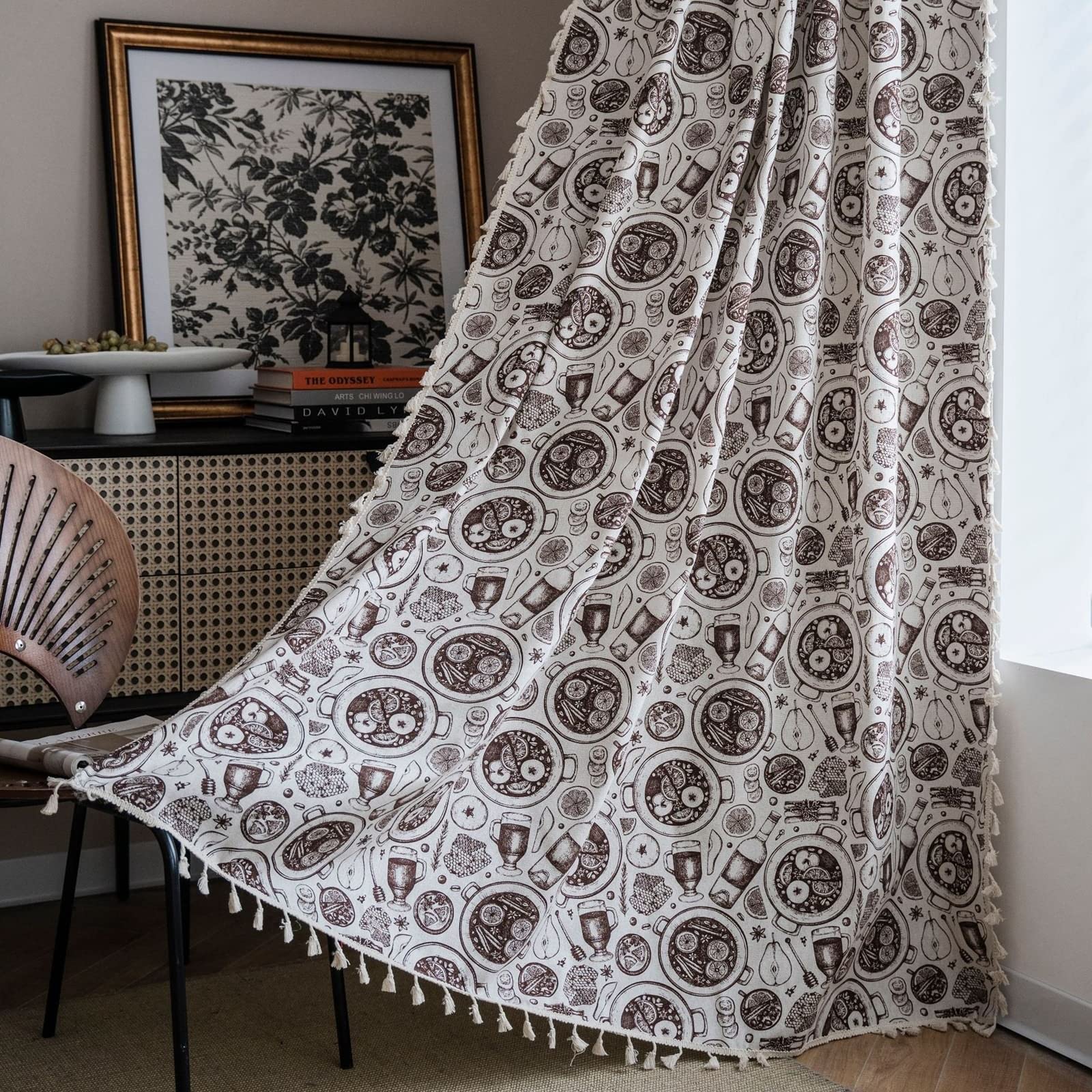 Rideau Fenetre Chambre Blanc Coton, Rideaux Fenetre Salon Motif Feuille Crochet Rideau Interieur Lot de 2 150X260CM