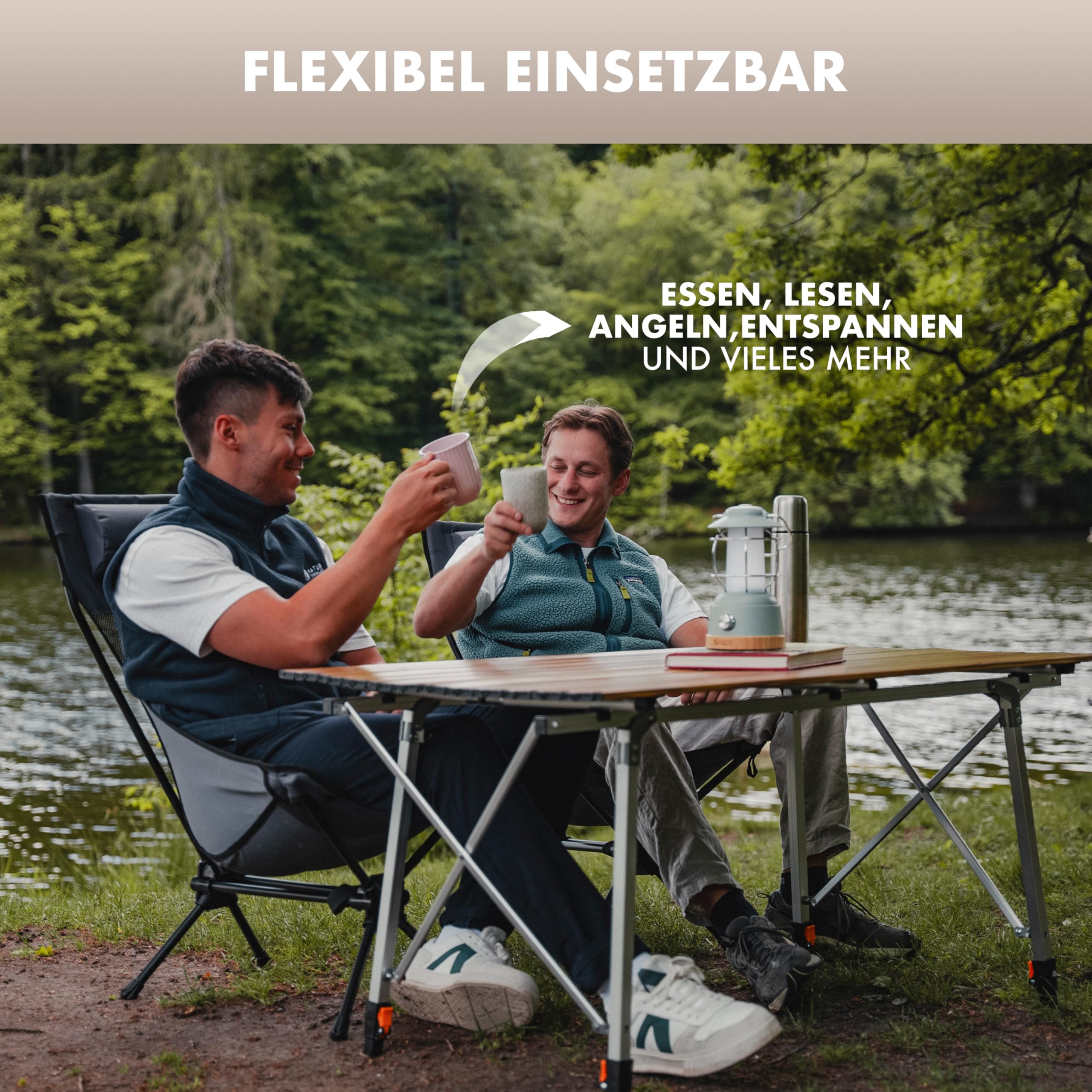 NATURBUMMLER Campingstuhl faltbar [Cloud Sit Light] – Ultraleicht (2,65 kg) & atmungsaktiv – inkl. Tragetasche – kompakter Klappstuhl 120 kg belastbar für Garten Angeln Outdoor (Grau)