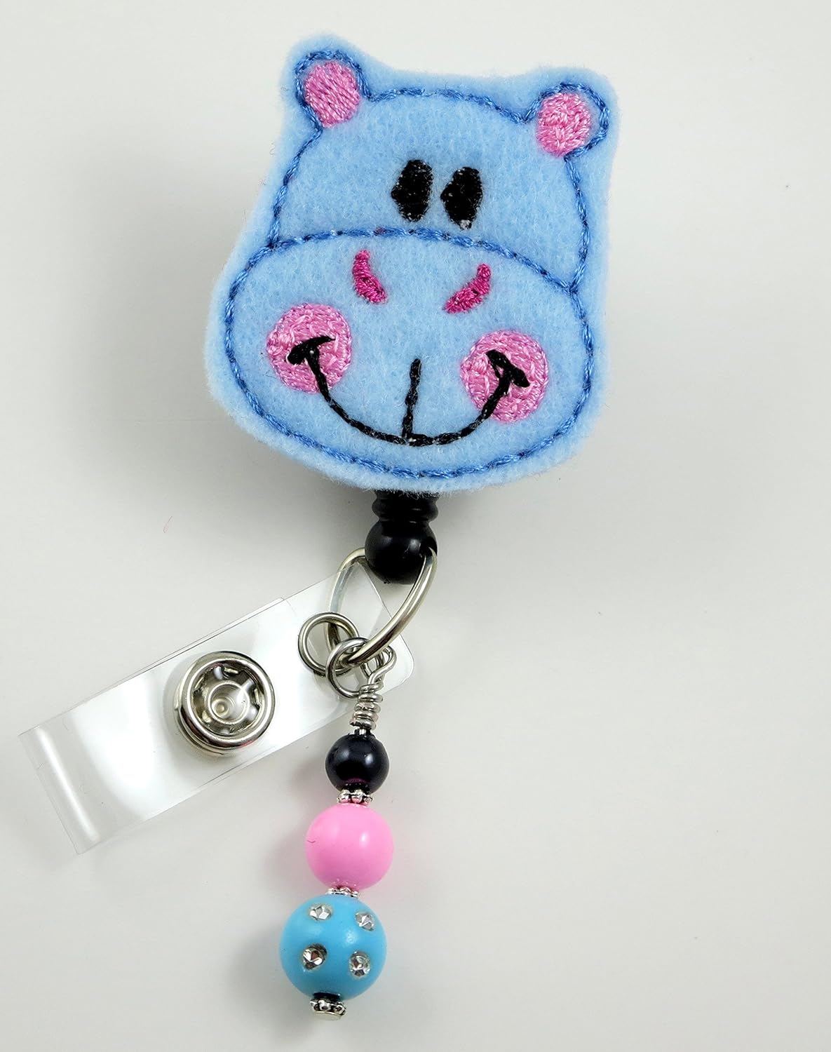 Blue Hippo -Nurse Badge Reel - Retractable ID Badge Holder - Nurse Badge -  Badge Clip - Badge Reels - Pediatric - RN - Name Badge Holder