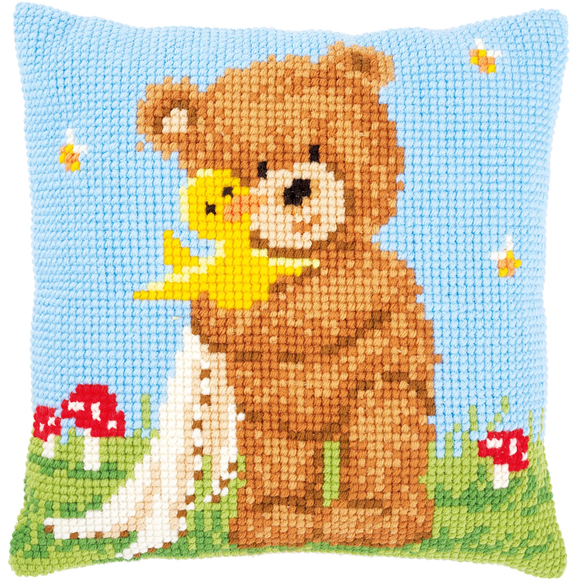 Vervaco N\A Cross Stitch Cushion Kit: Popcorn & Soufflé The Duck