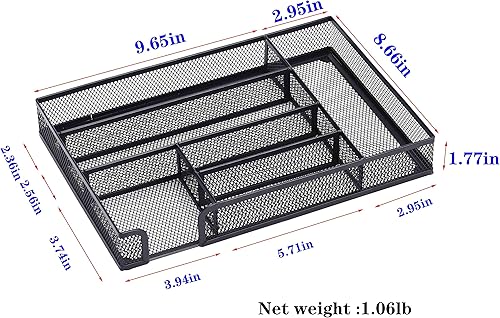 Miniatura 2 de WenkeDigi 2 organizadores de cajones de escritorio bandeja organizadora de cajones de malla metálica para oficina o hogar almacenamiento de