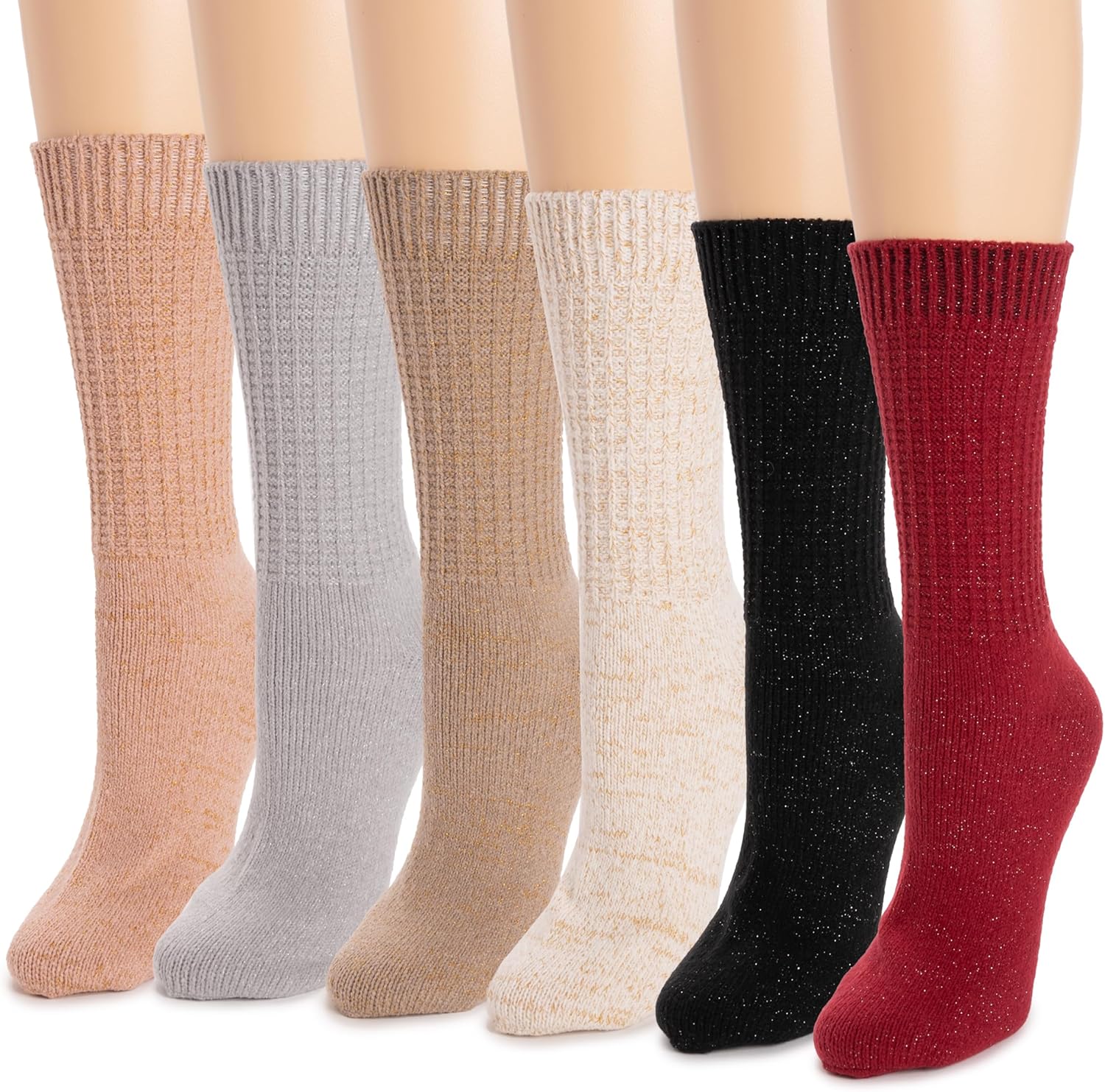 MUK LUKS Womens Microfiber Boot Socks (6 Pack) - Image 2