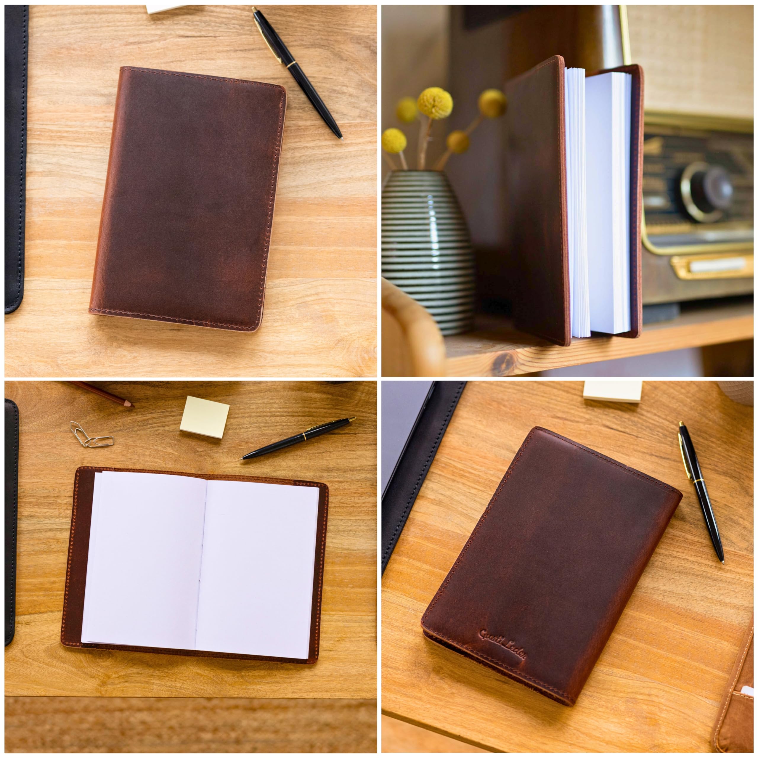 Gusti Cuaderno de piel Lahja notas esbozos diario de viaje marrón cuero