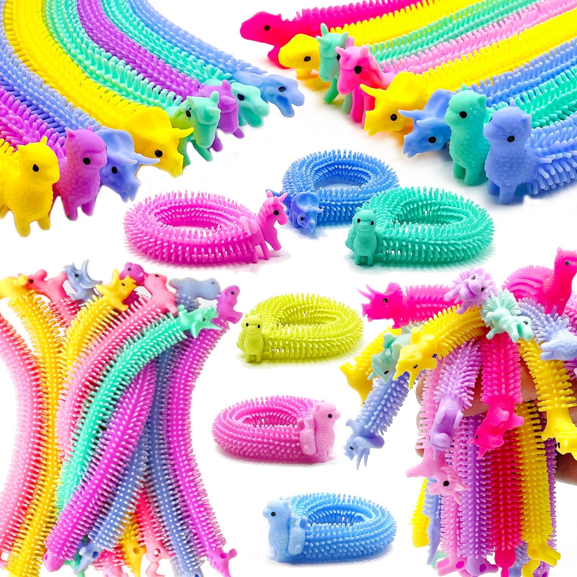 30 Pack Stretchy Strings Fidget Toys - Vibrant Sensory Toys Bulk for Kids and Adults Stress Relief - Anti-Anxiety Autism Toys - Perfect for Children's Day, Birthday Gifts, Party Favors