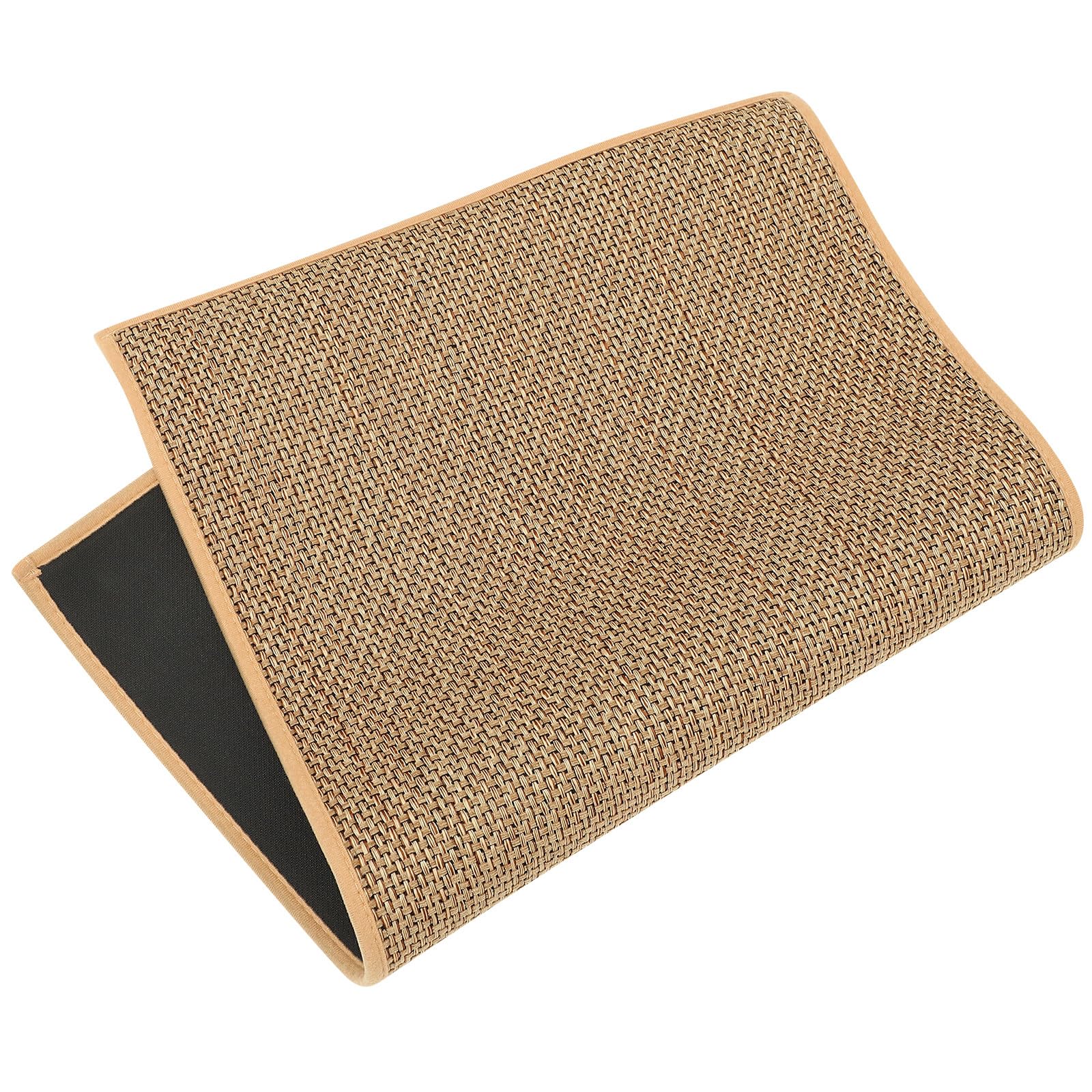 Alfombra de cocina lavable de lino y goma, tapete beige ligero resistente para el hogar