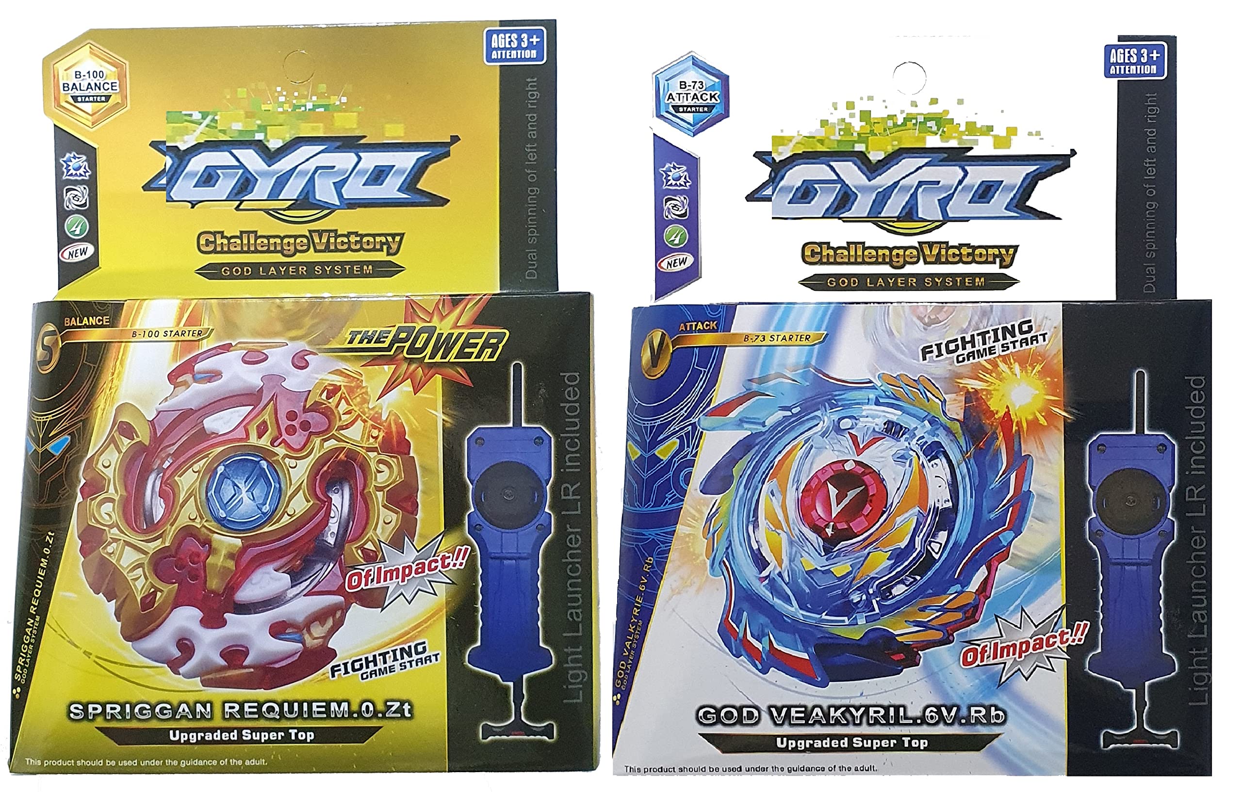 AZAD57 Spinner Series Spryzen Requiem B-100 and God Valkyrie B-73 Starter 2 in 1 Combo Spinning Top with Handle Launcher (B0BS6Z26PM) Amazon Price History, Amazon Price Tracker