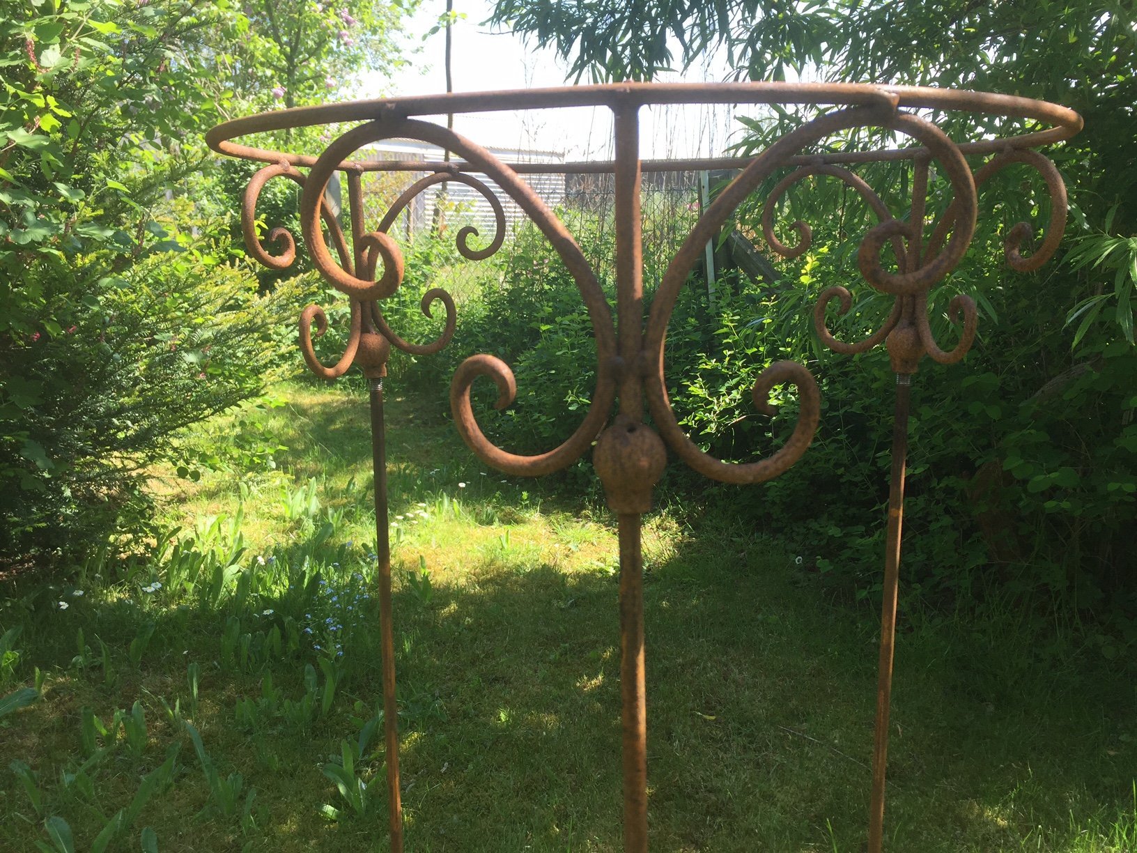 Support pour arbustes 50 cm - Rond - Support pour plantes grimpantes - Décoration en métal - Fer rouillé