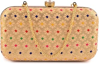 Women's Oval Frame Clutch | Detachable Sling Chain | Ladies Party Wedding Purse Bag