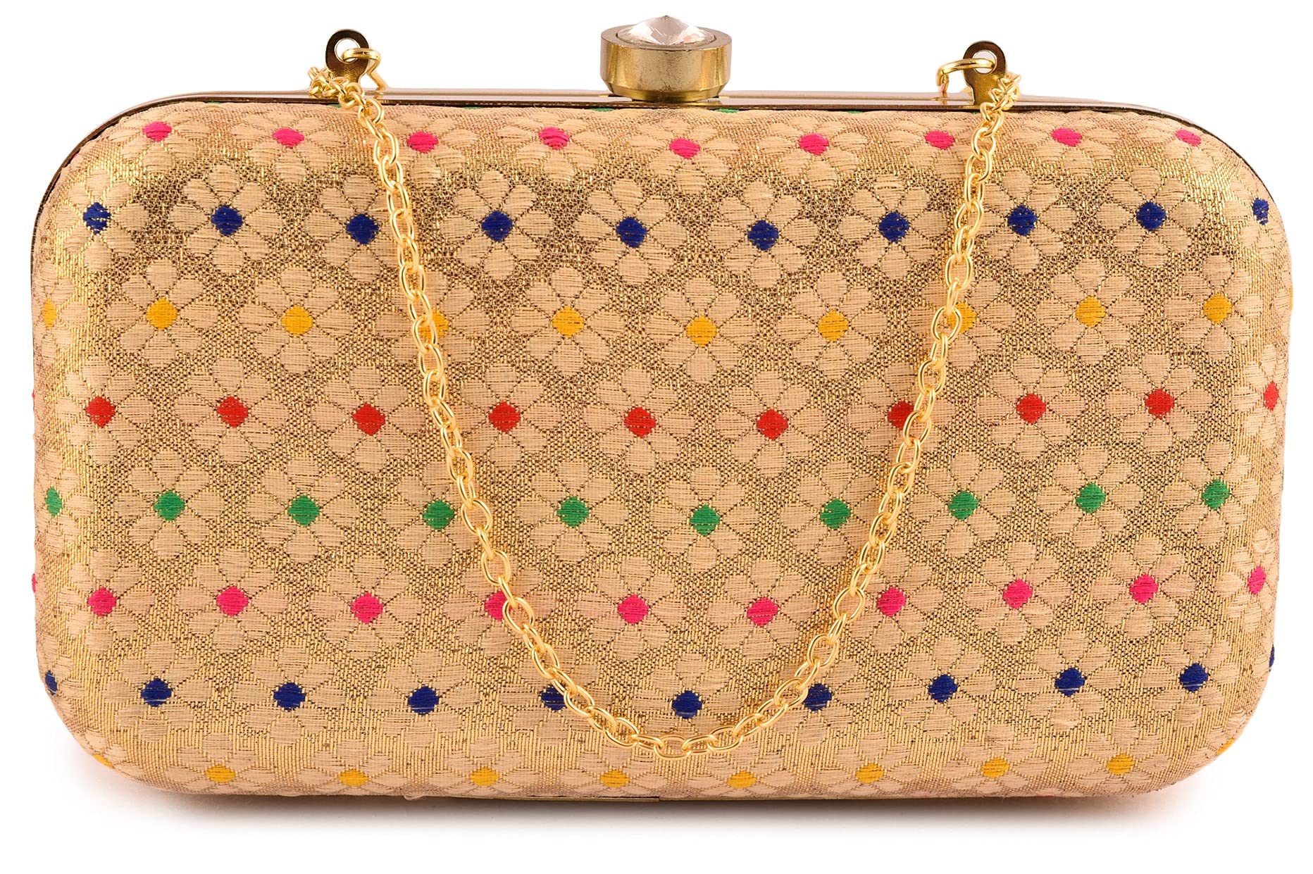 AILTINOWomen's Oval Frame Clutch | Detachable Sling Chain | Ladies Party Wedding Purse Bag