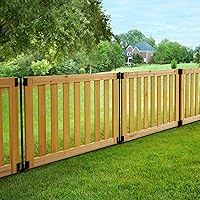 Zippity Newberry No-Dig Wood Fence Kit (2 Panels, 32x48in) - Small Dog Fence & Decorative Garden Border for Yard, Patio, Deck