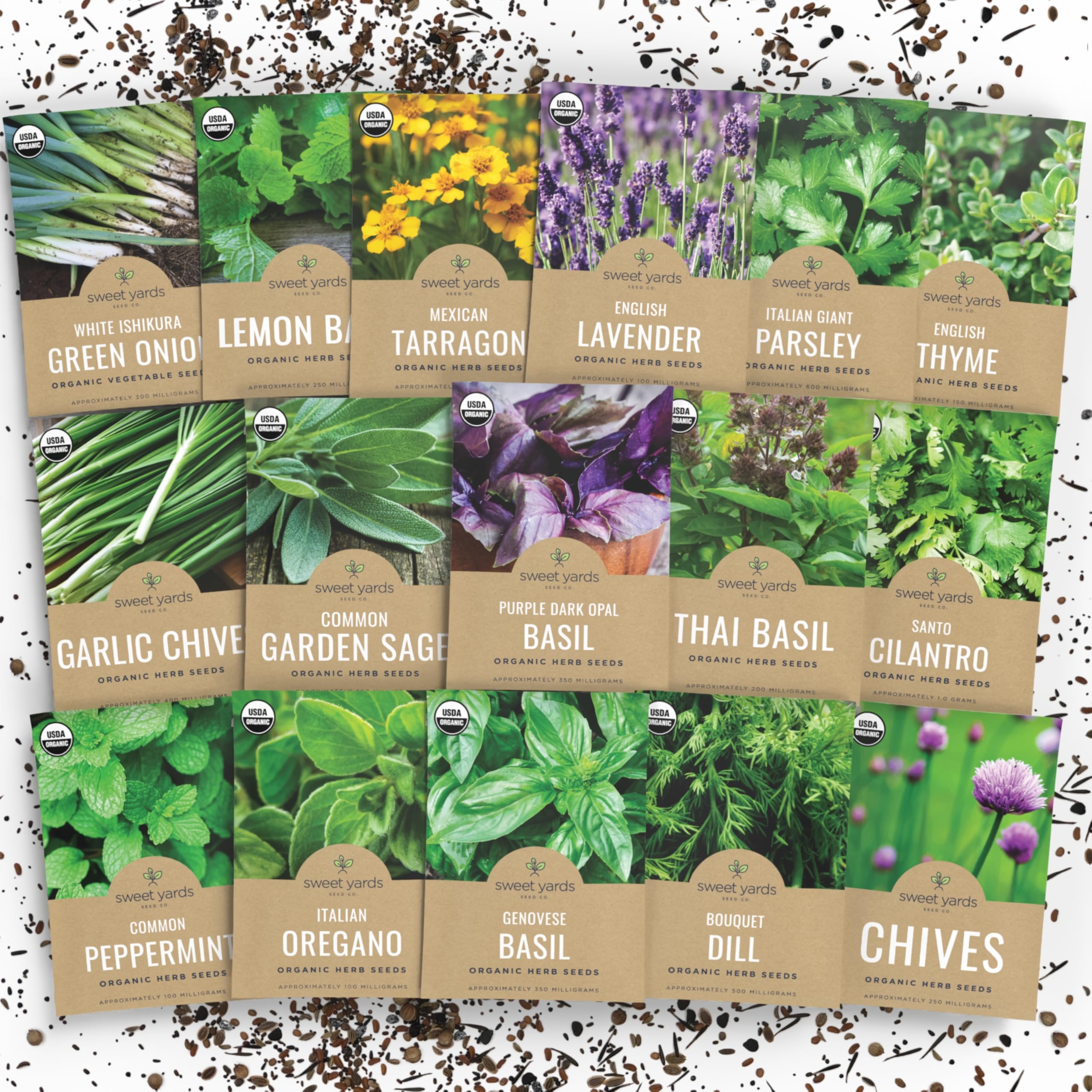 Sweet Yards Organic Herb Seeds Variety Pack
