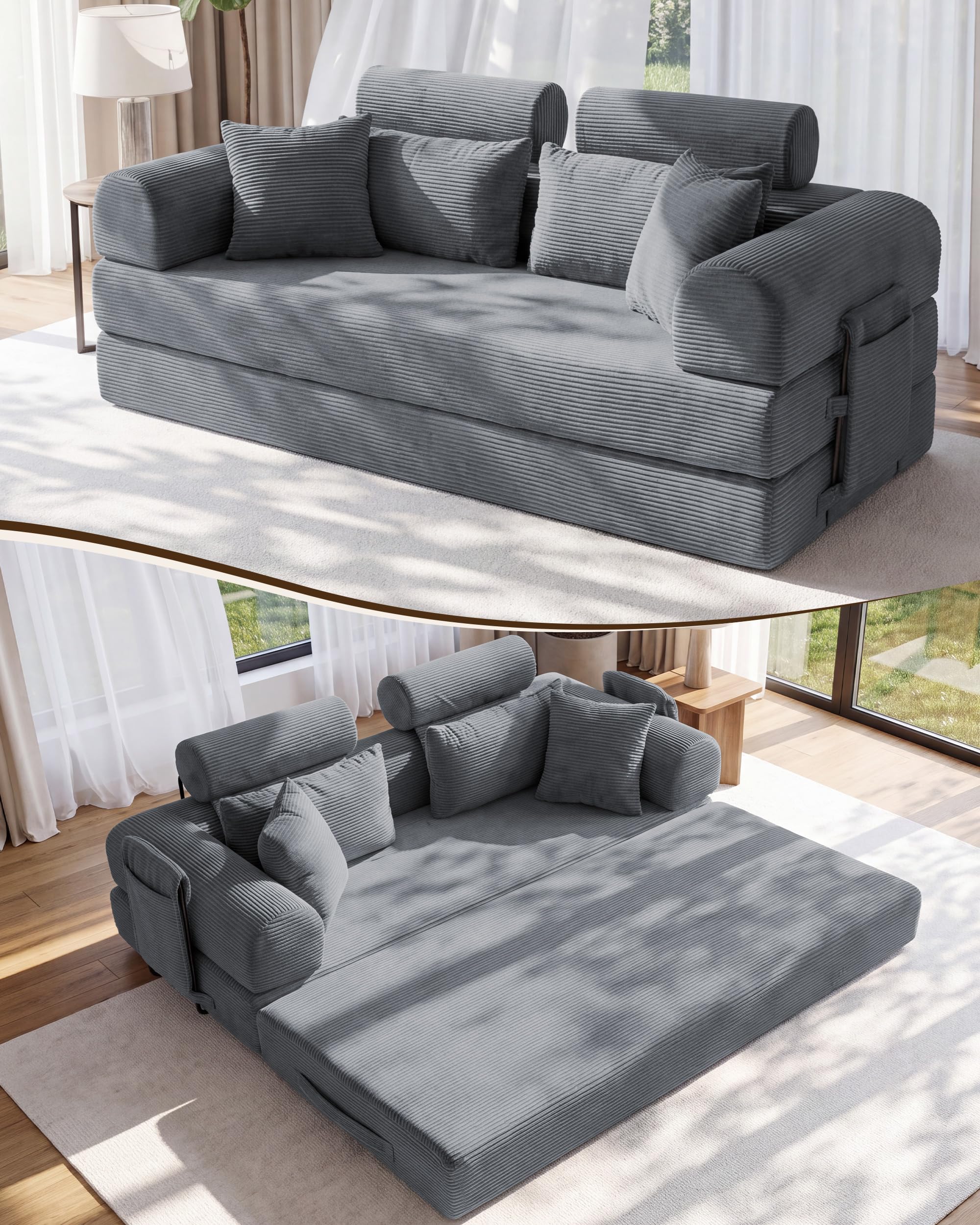NNQ 79" Convertible Sofa Bed with High Back
