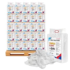Premium White Terry Cloth Rags 600 lbs Pallet 120x5 Bag Super Absorbent Cotton Towel Cleaning Rags for Garage