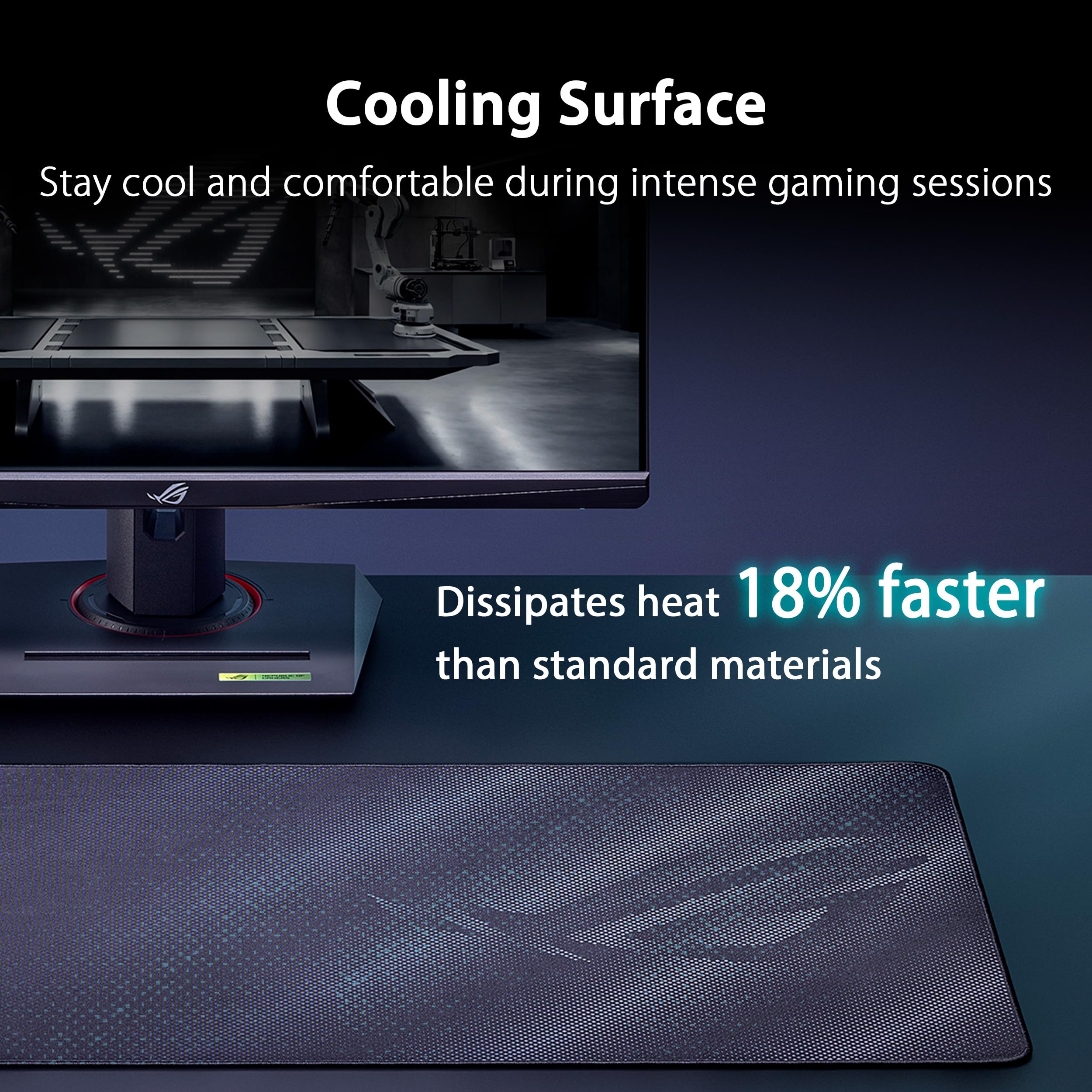 ASUS ROG Sheath II XXL Tappetino per Mouse da Gaming, Tessuto con Sistema di Raffreddamento, Bordi Resistenti con Cuciture più Sottili, Base in Gomma Antiscivolamento, 400 x 900 x 3mm, Nero