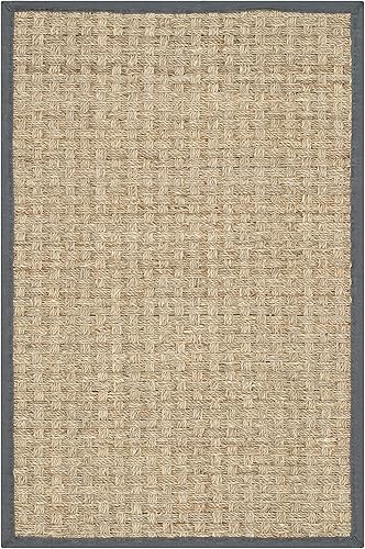 Vista 745 de Safavieh NF114A Natural Fiber Collection - Alfombra de fibras naturales de patrón trenzado, varios colores (5 x 8 pies), Fibras naturales, azul