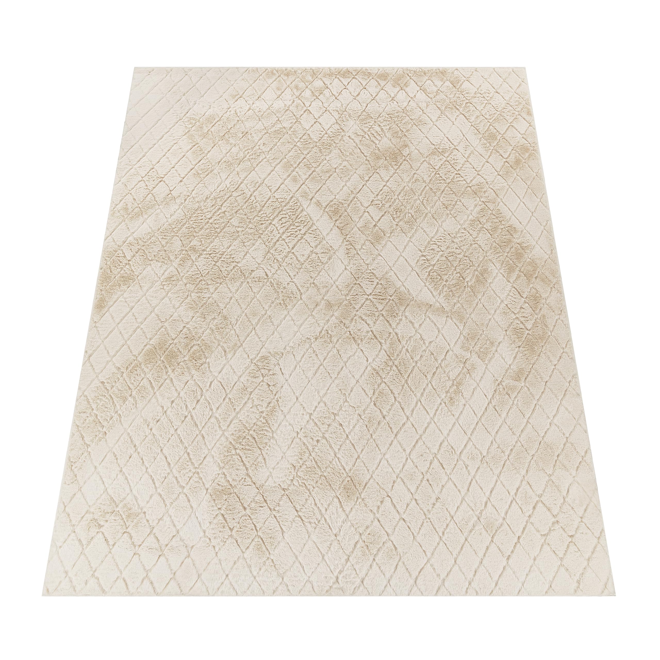 Paco Home Zacht pluizig modern bubbel woonkamer vloerkleed hoogpolig bont Geometrisch ontwerp hoog-laag effect, Maat:160x220 cm, Kleur:Antraciet 4