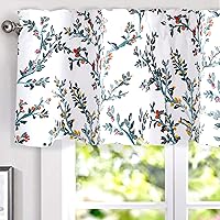 Vista 1 de DriftAway Jasmine - Cenefa de cortina de ventana con aislamiento térmico botánico de acuarela para sala de estar, dormitorio, cocina, 2 capas de 52