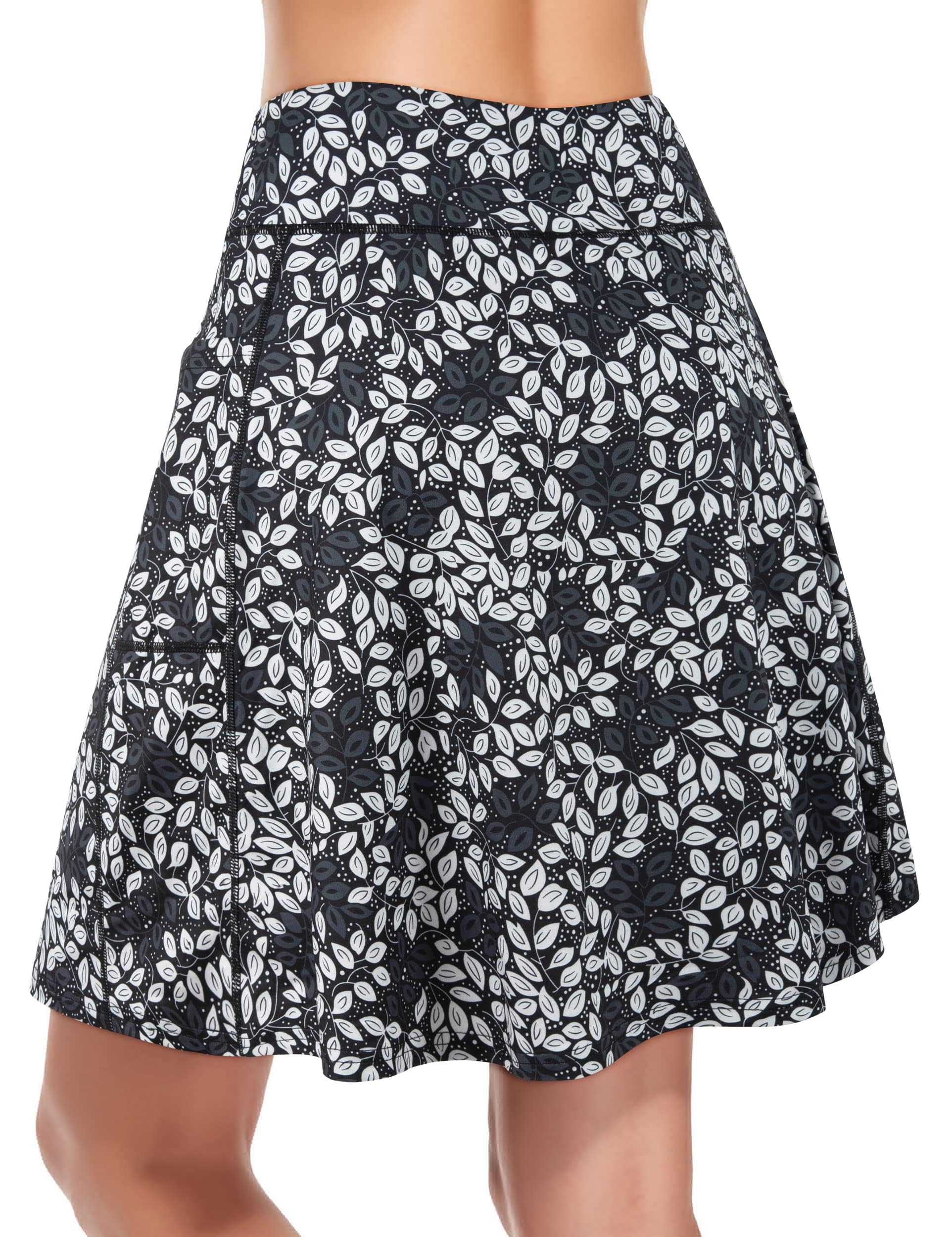 KORALHY Falda pantalón para mujer, largo de 50 cm hasta la rodilla, para tenis, atletismo, golf, informal, con 4 bolsillos